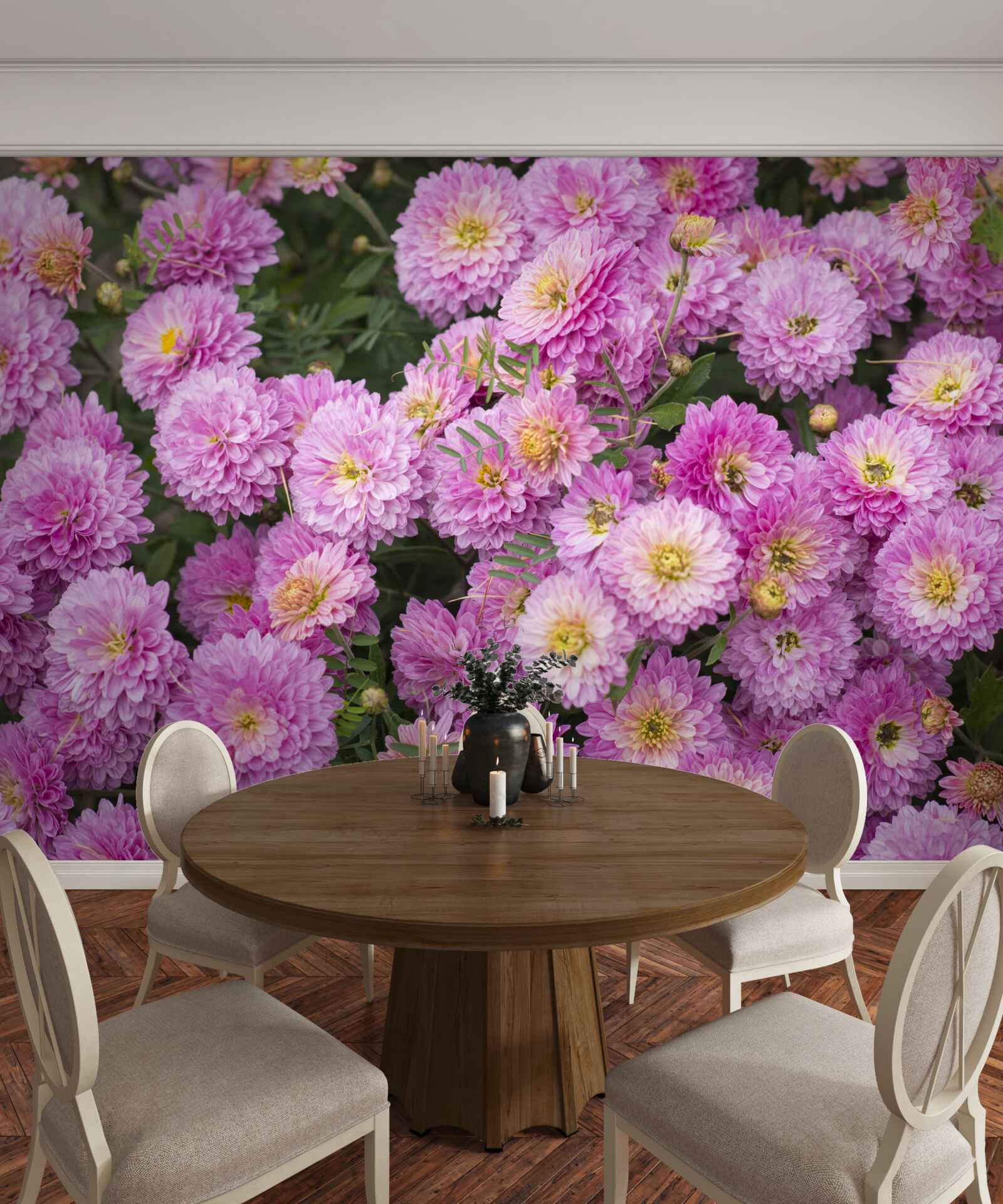 Fototapet gerbera frumoase cu margarete liliac luminos