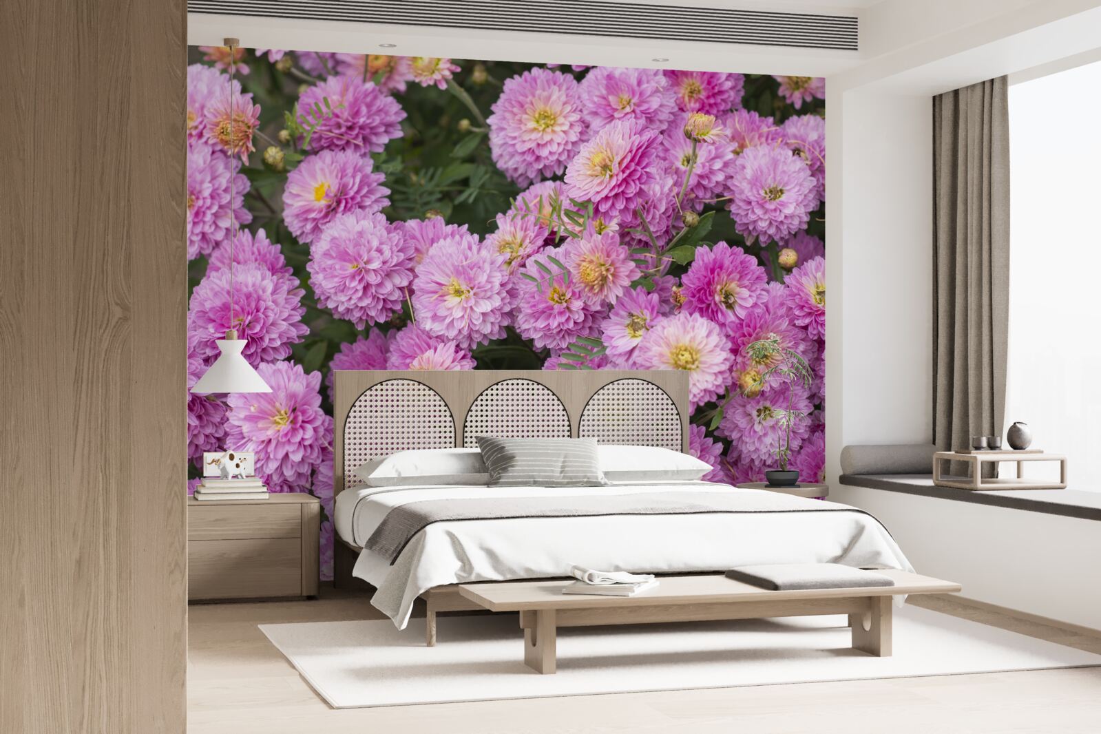 Fototapet gerbera frumoase cu margarete liliac luminos