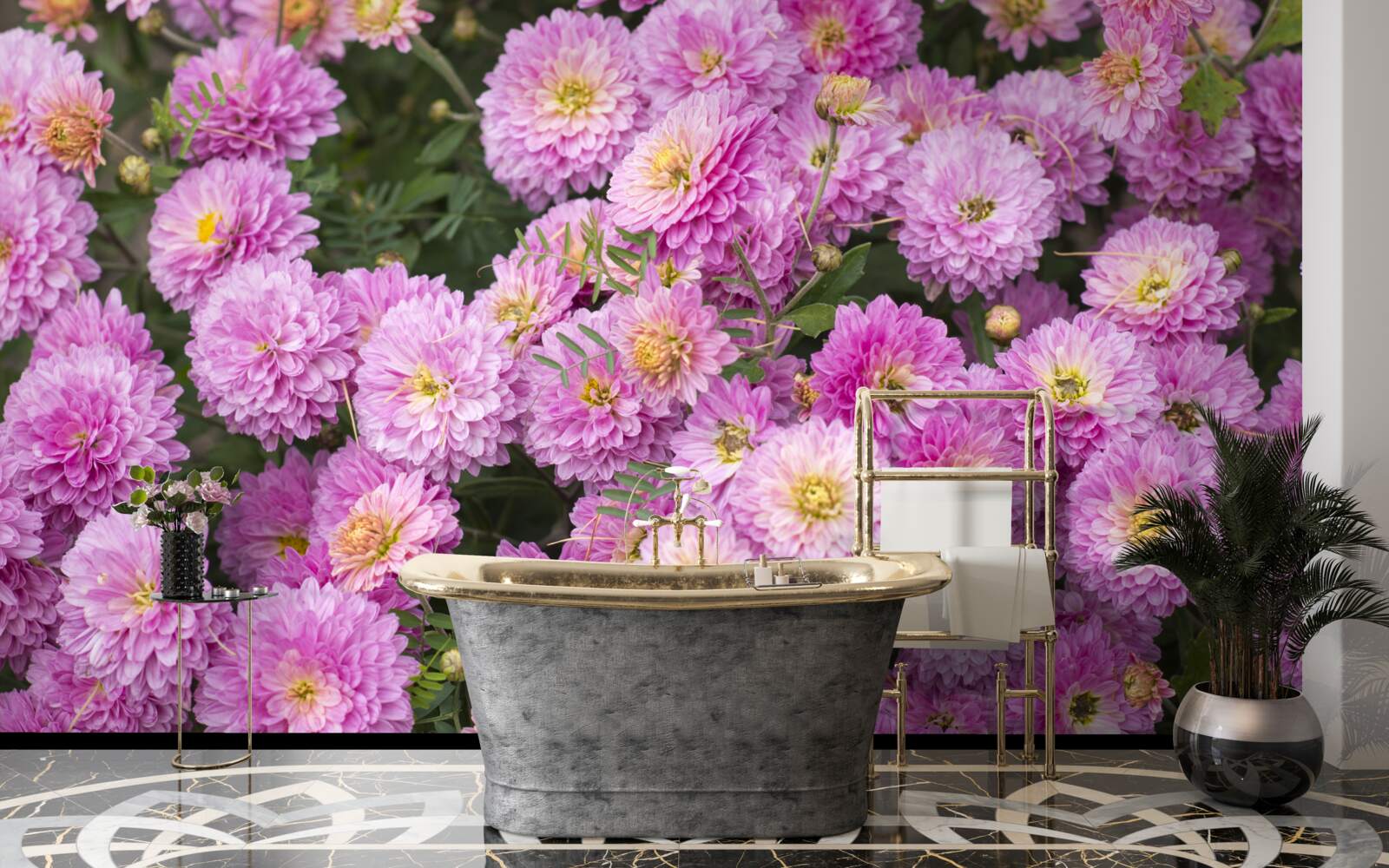 Fototapet gerbera frumoase cu margarete liliac luminos