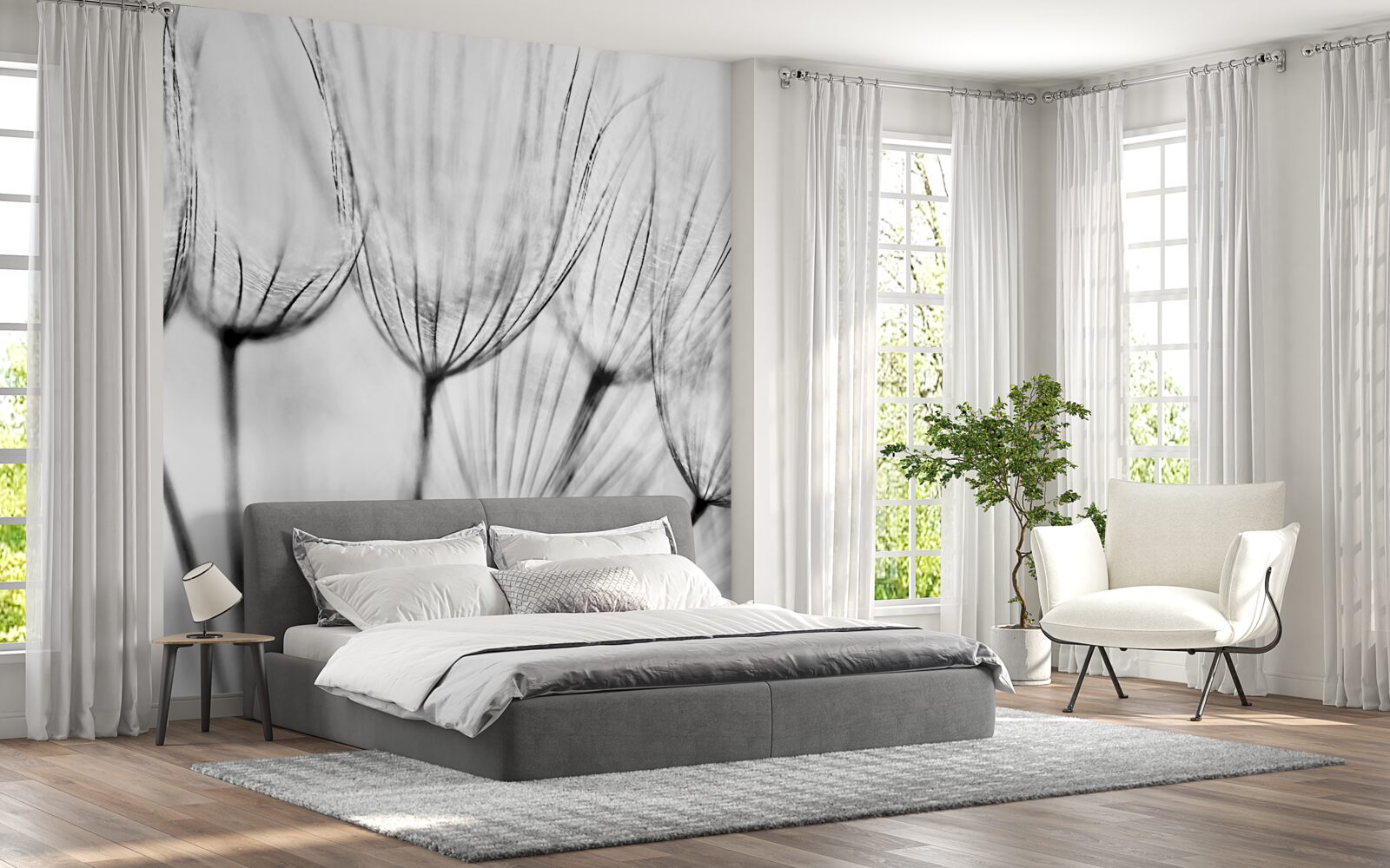 Fototapet icre albe cu muguri nedeschiși