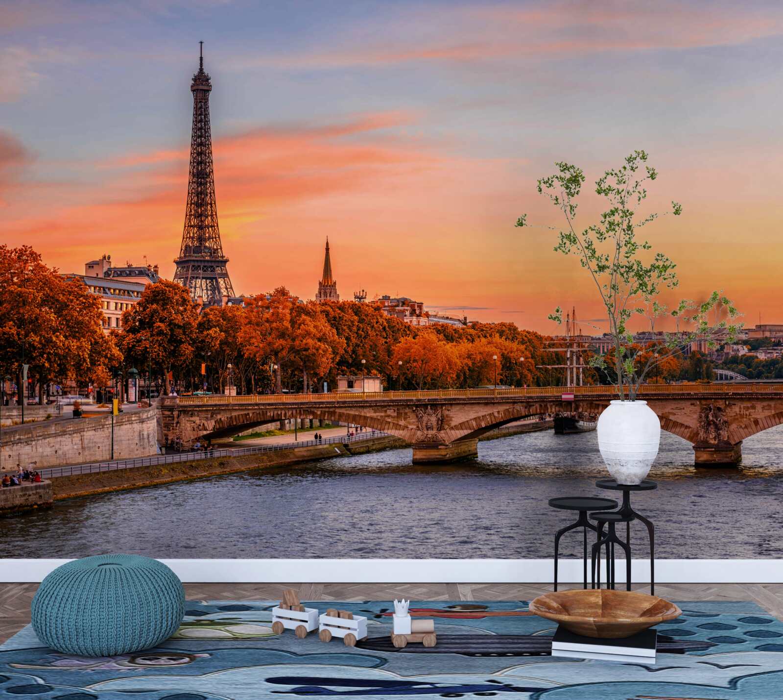 Fototapet toamna a sosit în vechiul paris