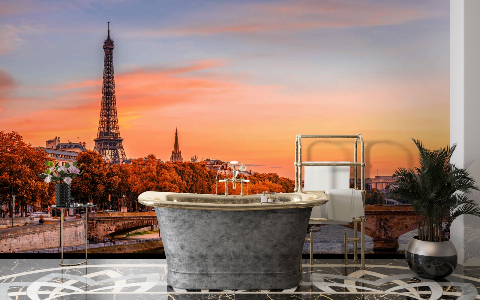 Fototapet toamna a sosit în vechiul paris