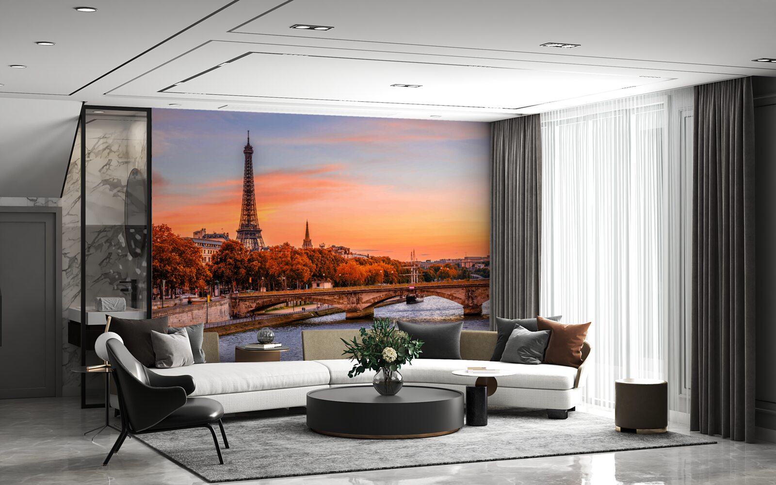 Fototapet toamna a sosit în vechiul paris