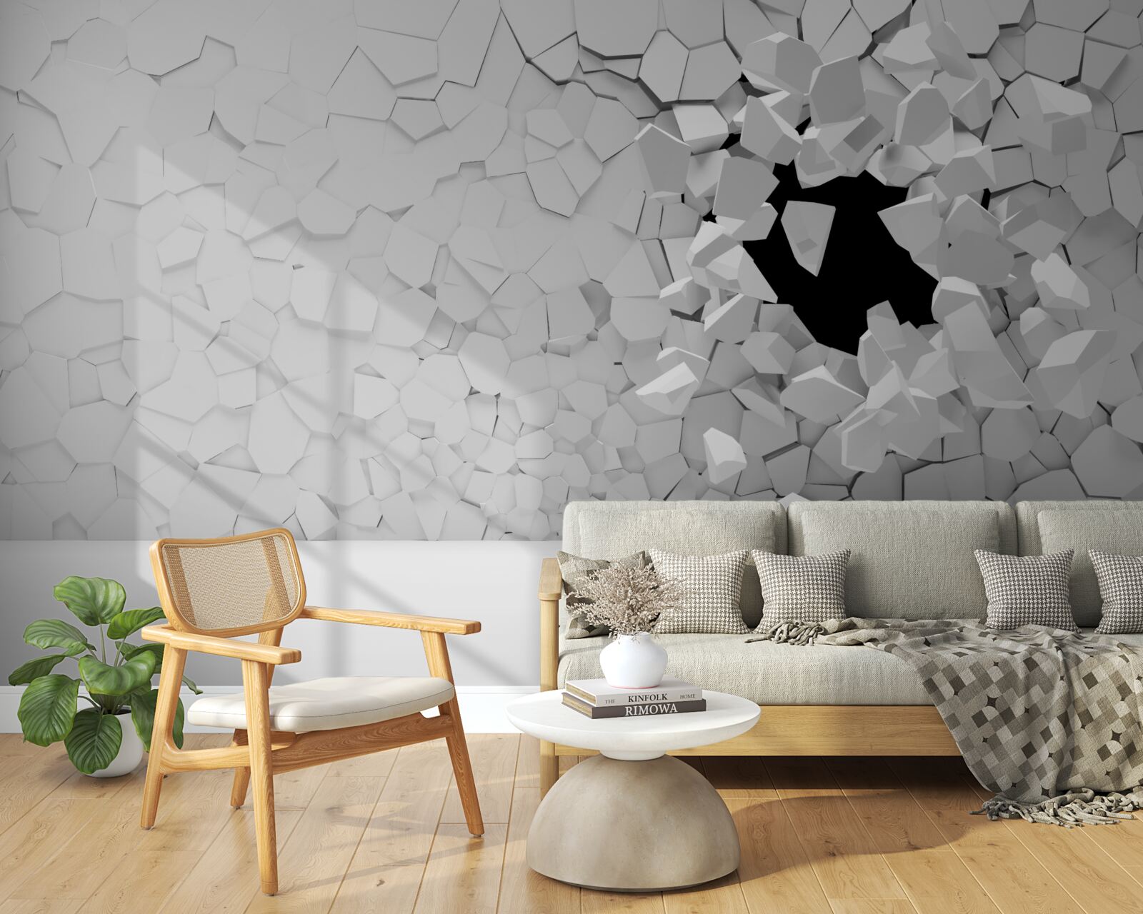 Fototapet zid de piatră gri deteriorat