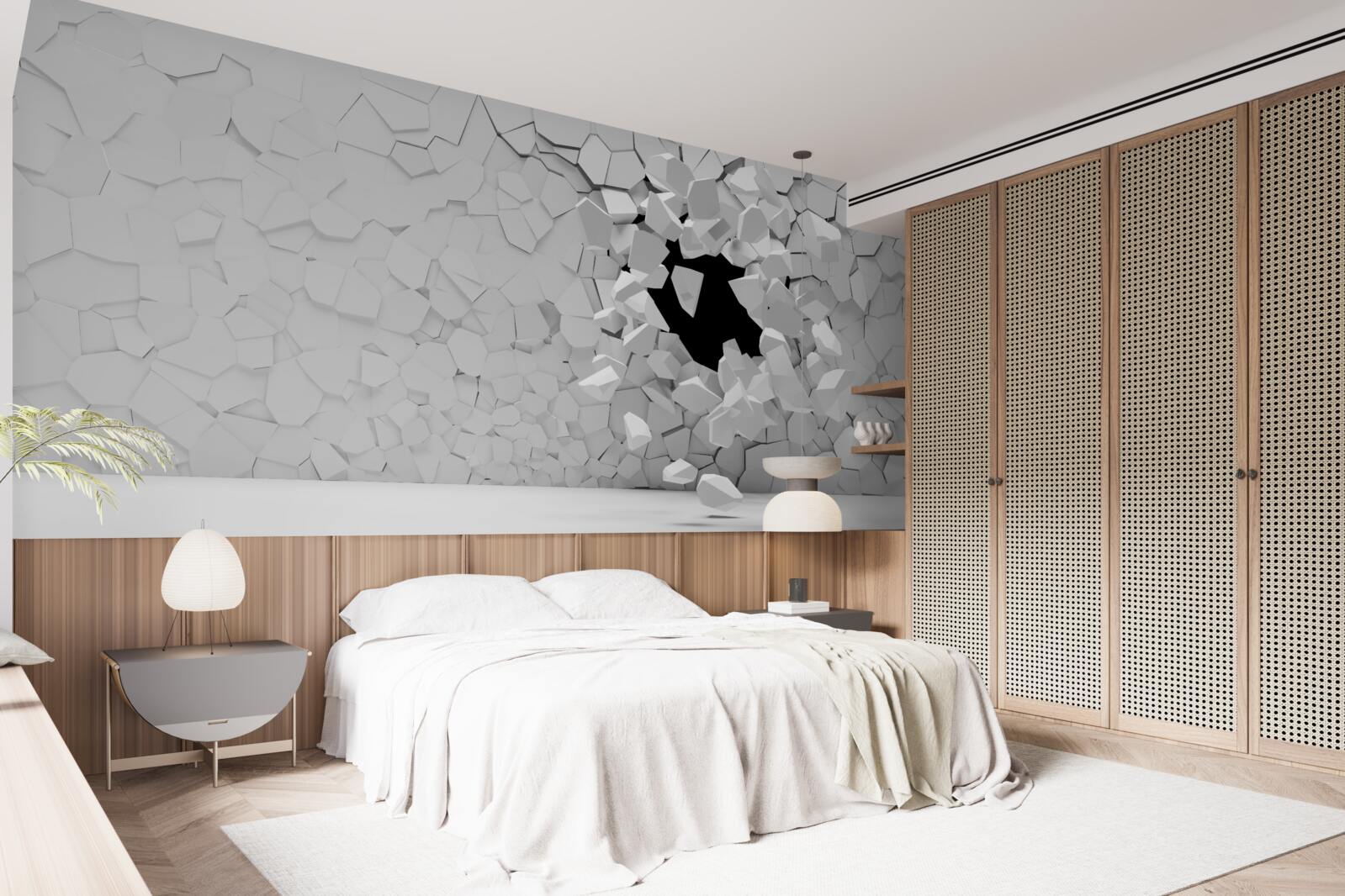 Fototapet zid de piatră gri deteriorat