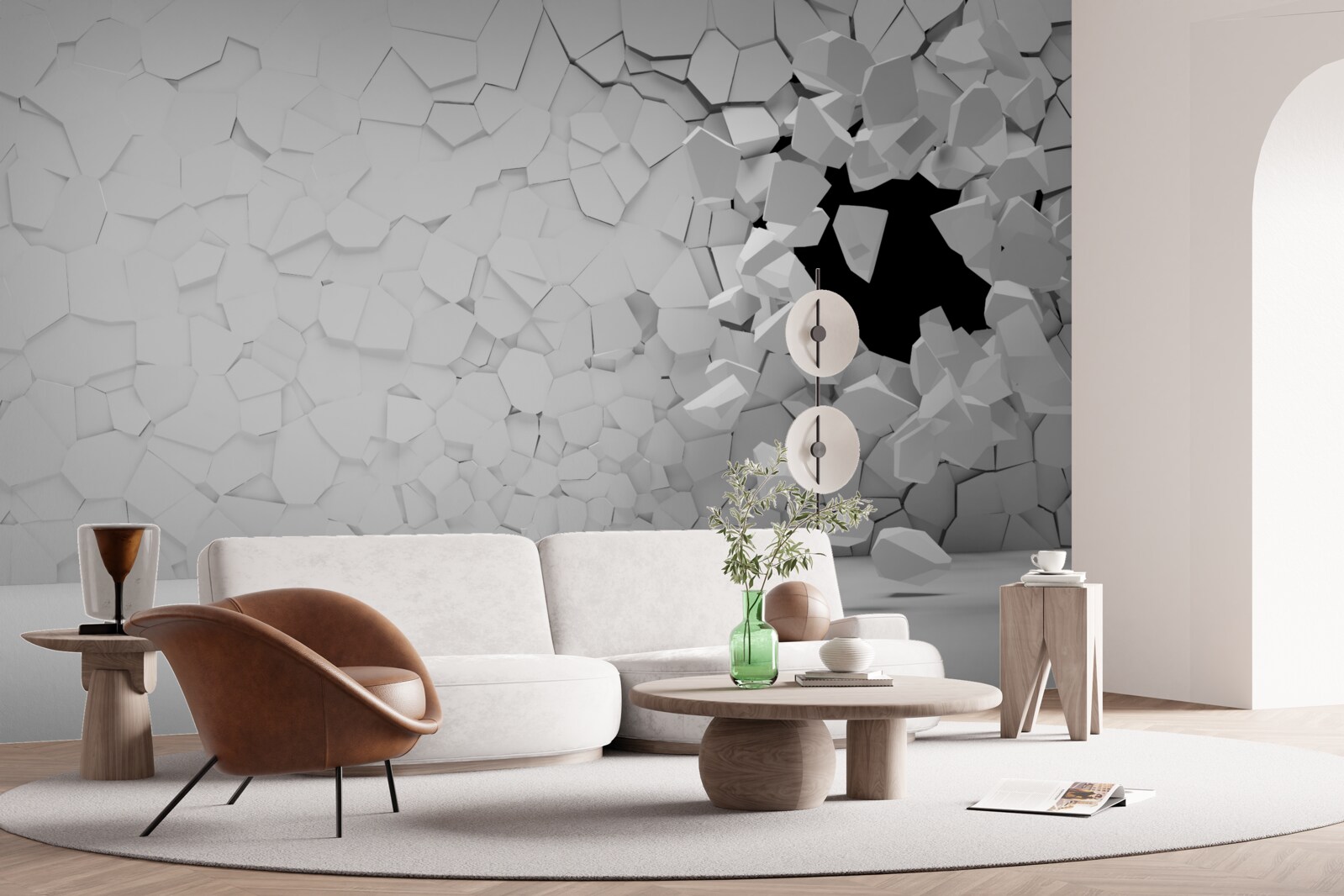 Fototapet zid de piatră gri deteriorat