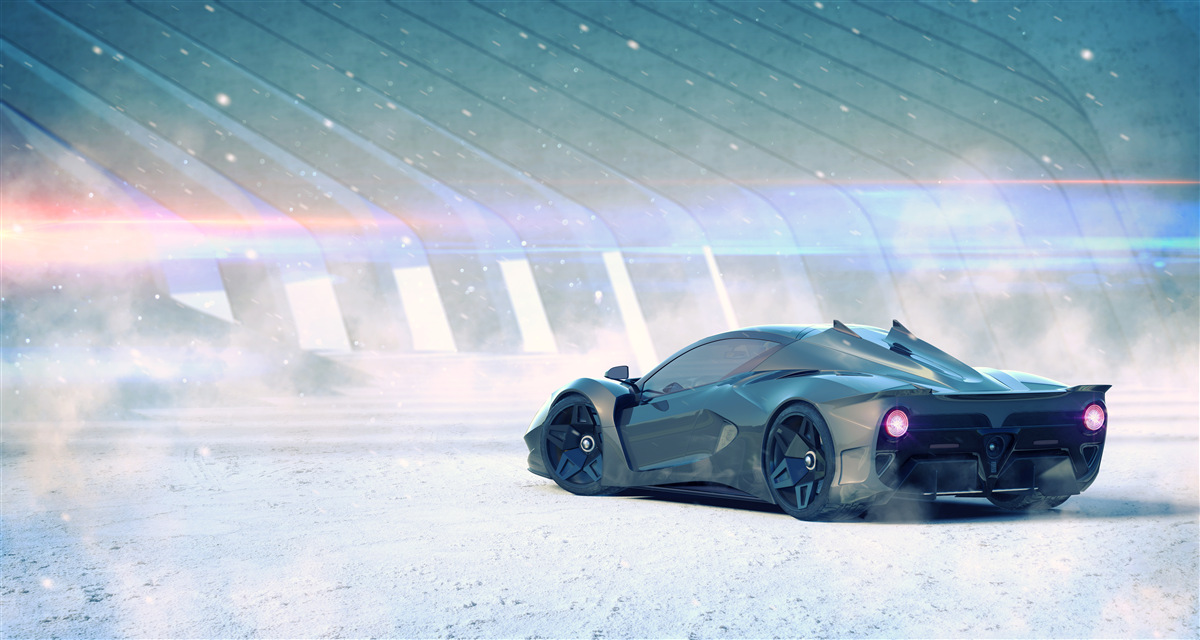 Fototapet mașină de curse pe linia de start