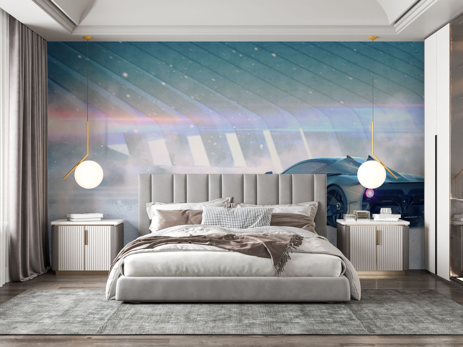 Fototapet mașină de curse pe linia de start