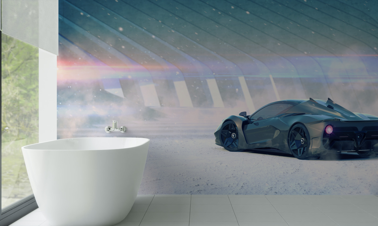 Fototapet mașină de curse pe linia de start