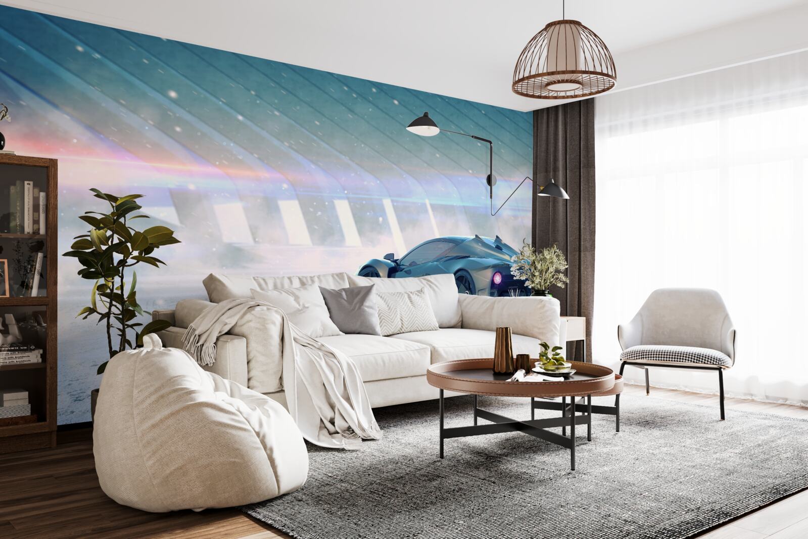 Fototapet mașină de curse pe linia de start