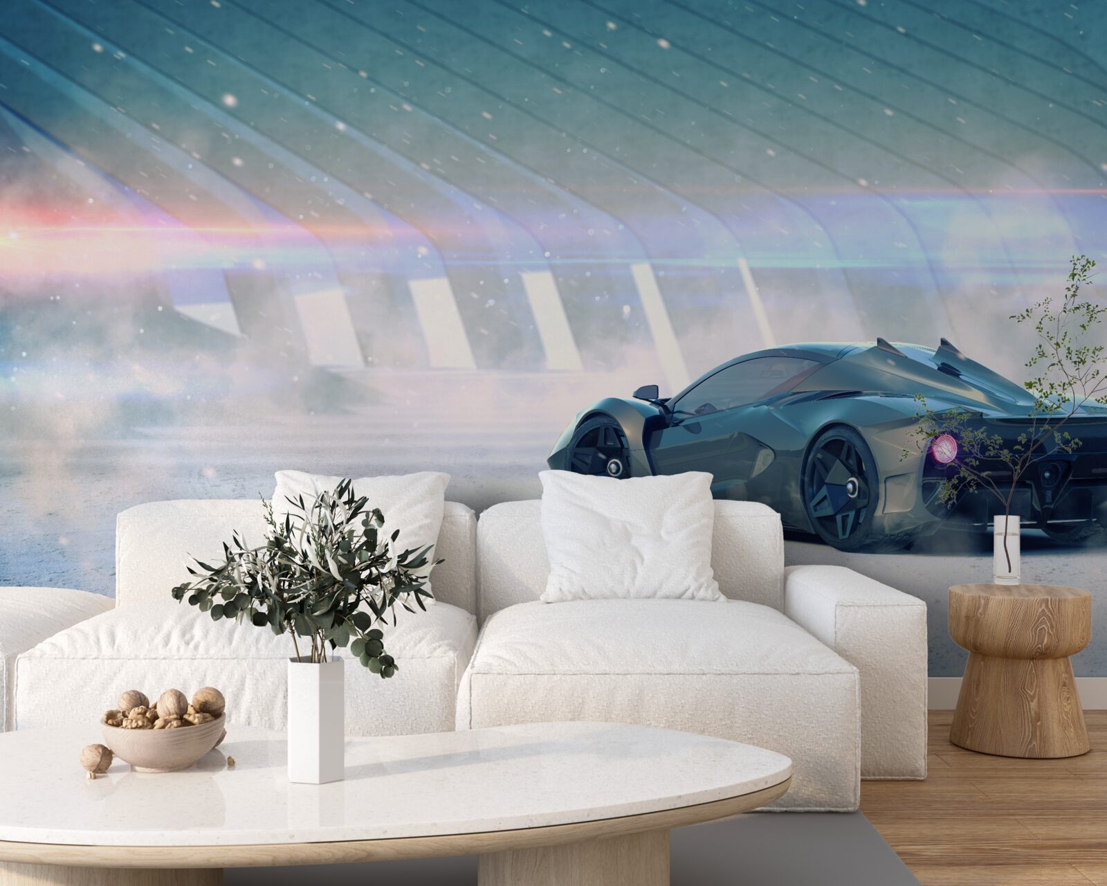 Fototapet mașină de curse pe linia de start