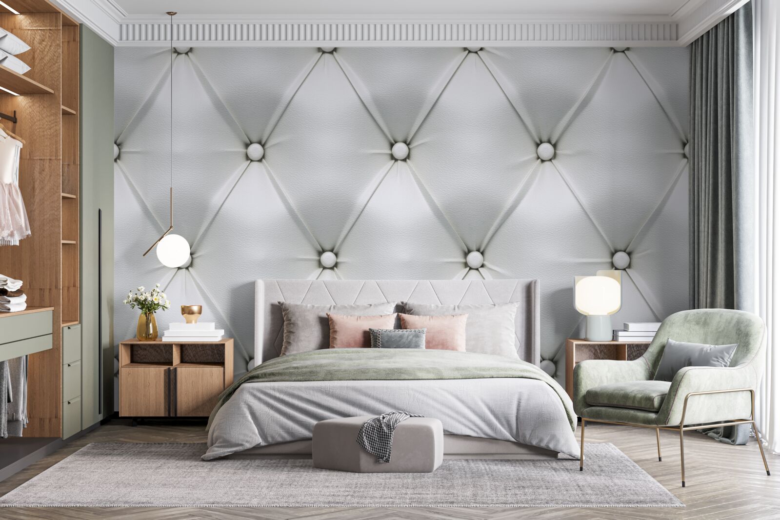 Fototapet textura țesăturii cu inserții de perle