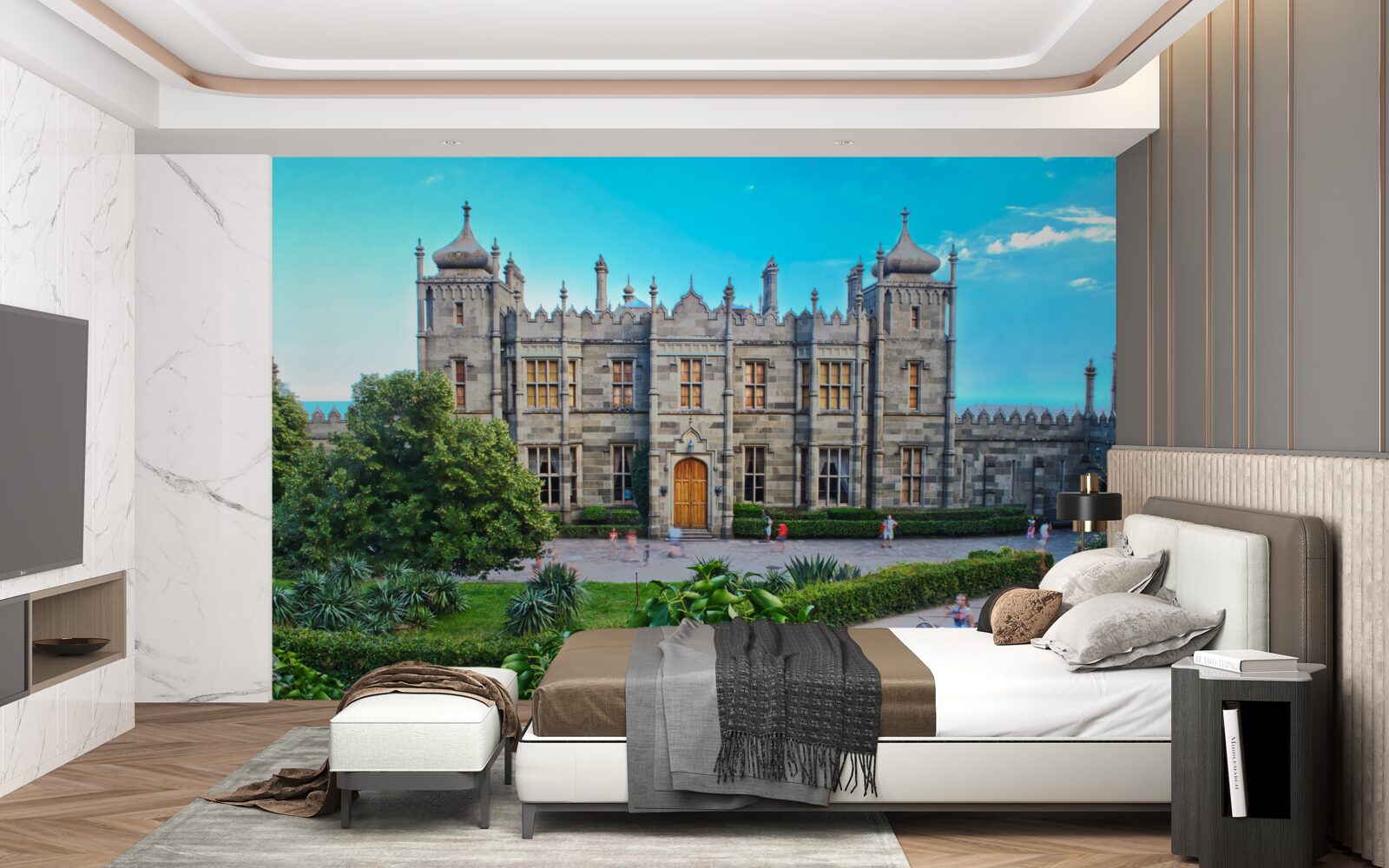 Fototapet vorontsov palat cu o grădină în curte