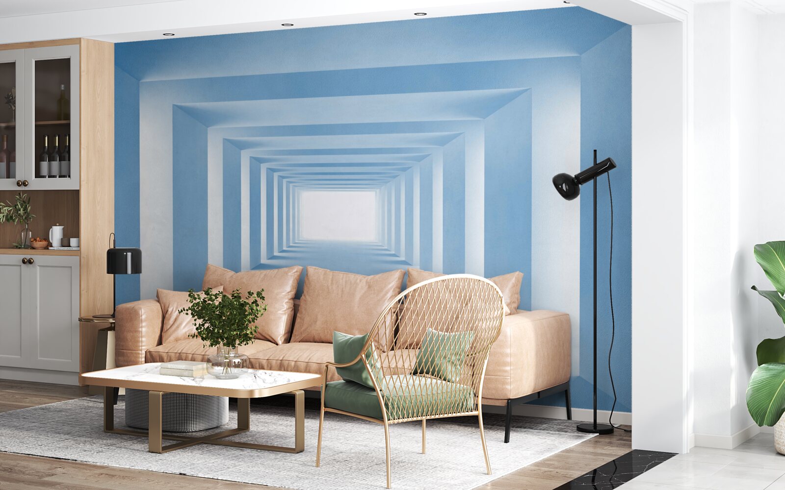 Fototapet structuri curbe dreptunghiulare infinit reversibile