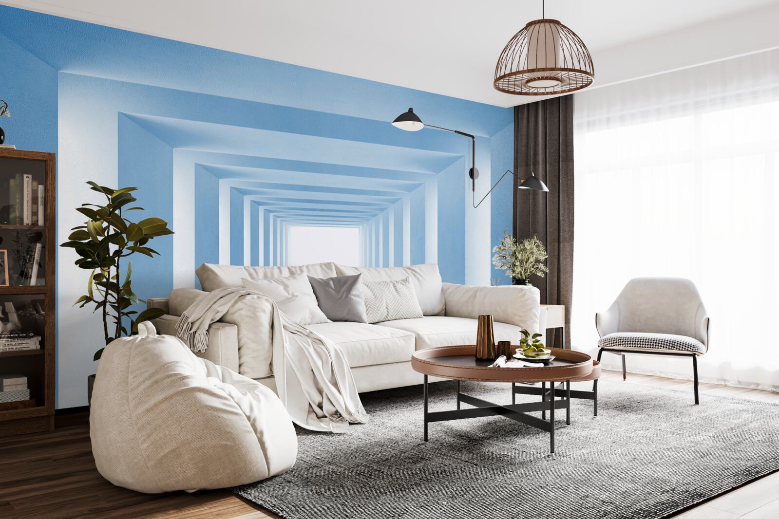 Fototapet structuri curbe dreptunghiulare infinit reversibile