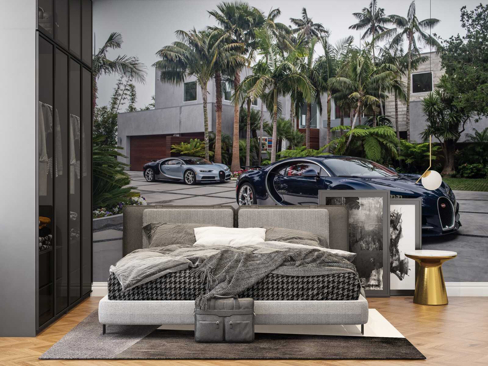 Fototapet mașini sport de lux se aflau în fața reședinței