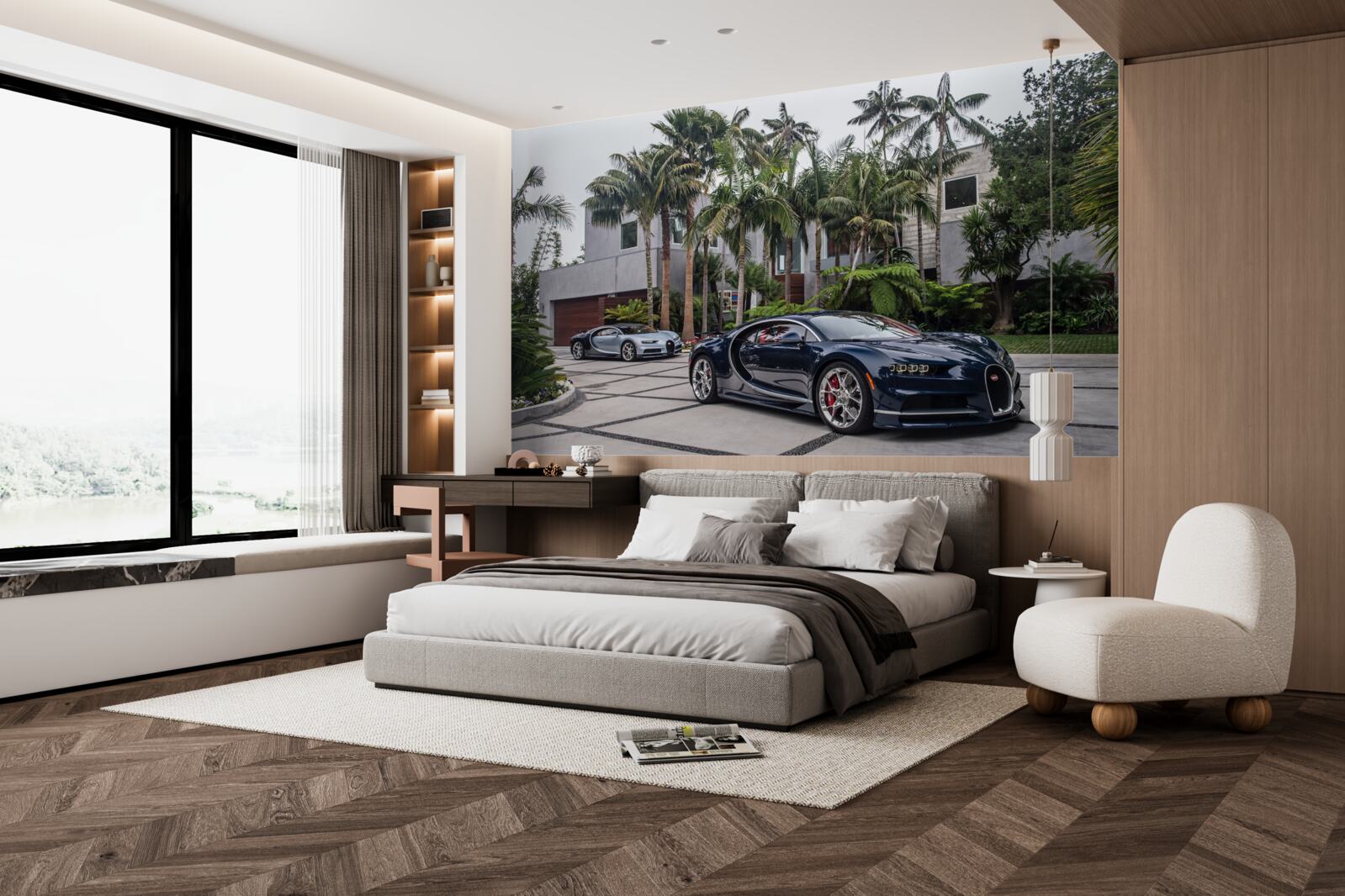 Fototapet mașini sport de lux se aflau în fața reședinței