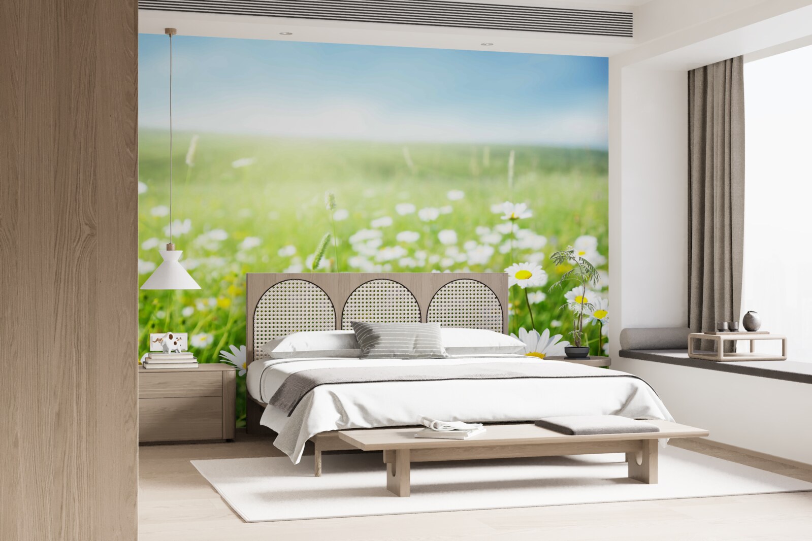 Fototapet margarete albe în razele soarelui