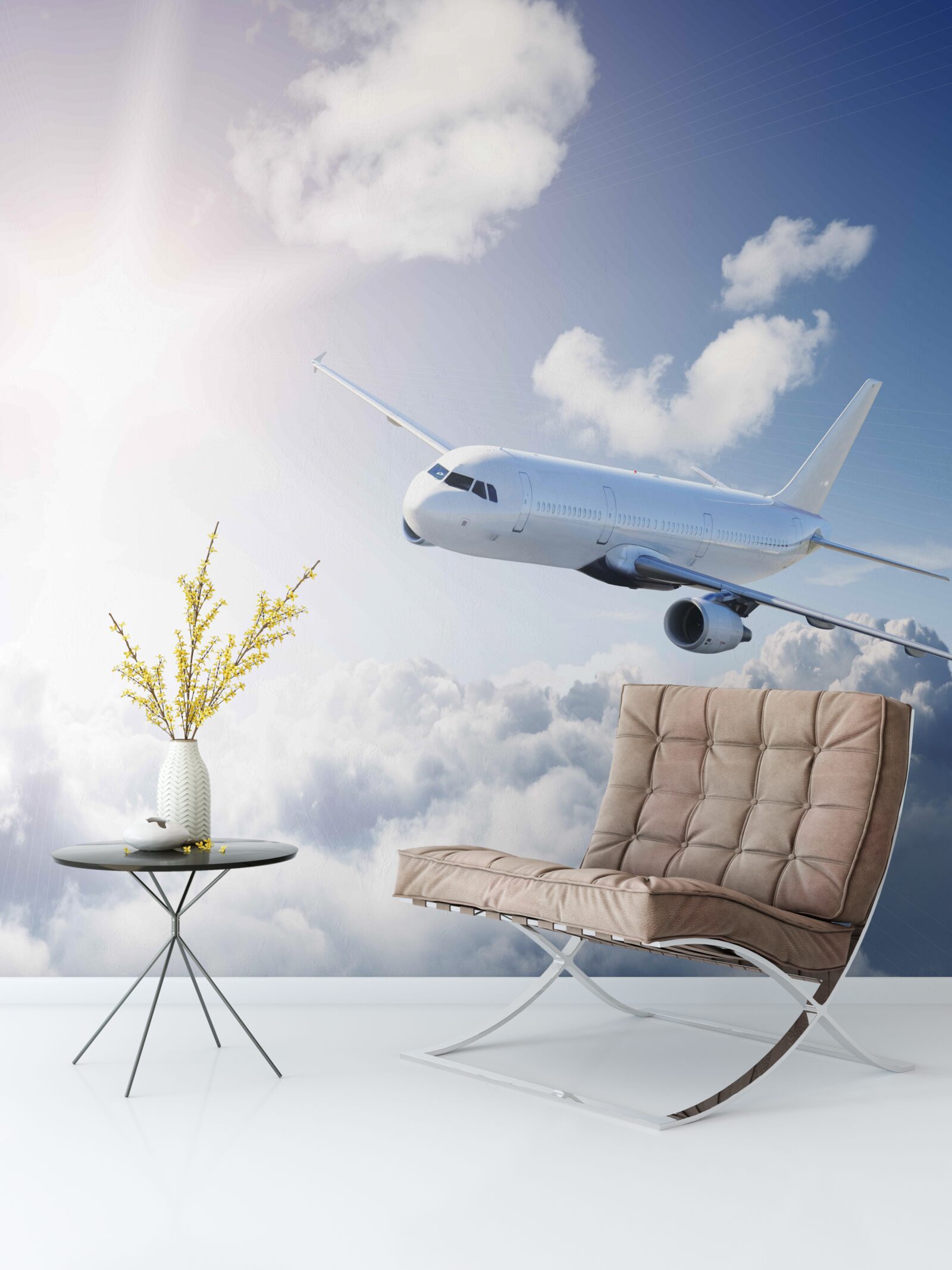 Fototapet avionul de pasageri ia zborul