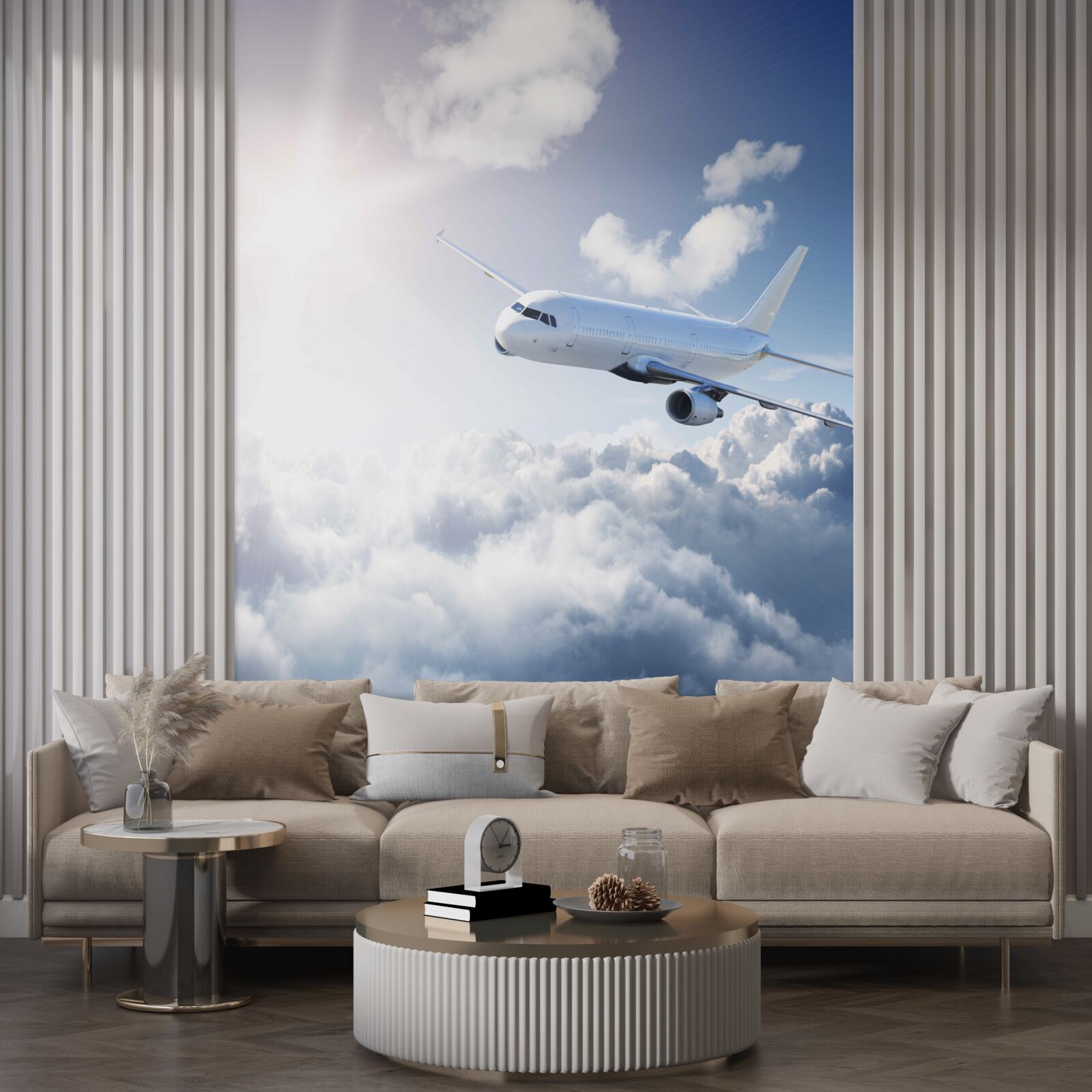 Fototapet avionul de pasageri ia zborul