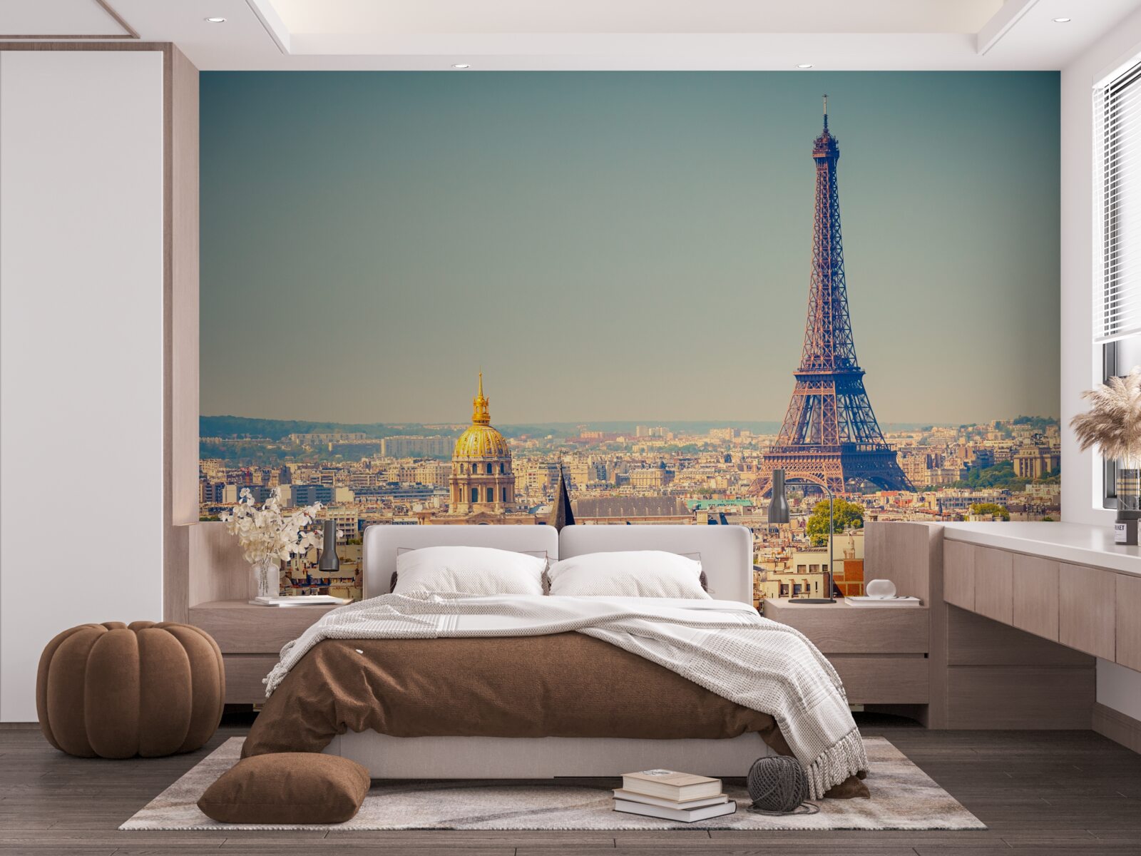 Fototapet turnul eiffel se înalță deasupra unui oraș imens