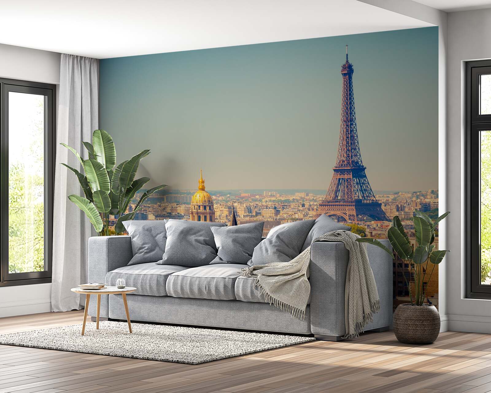 Fototapet turnul eiffel se înalță deasupra unui oraș imens