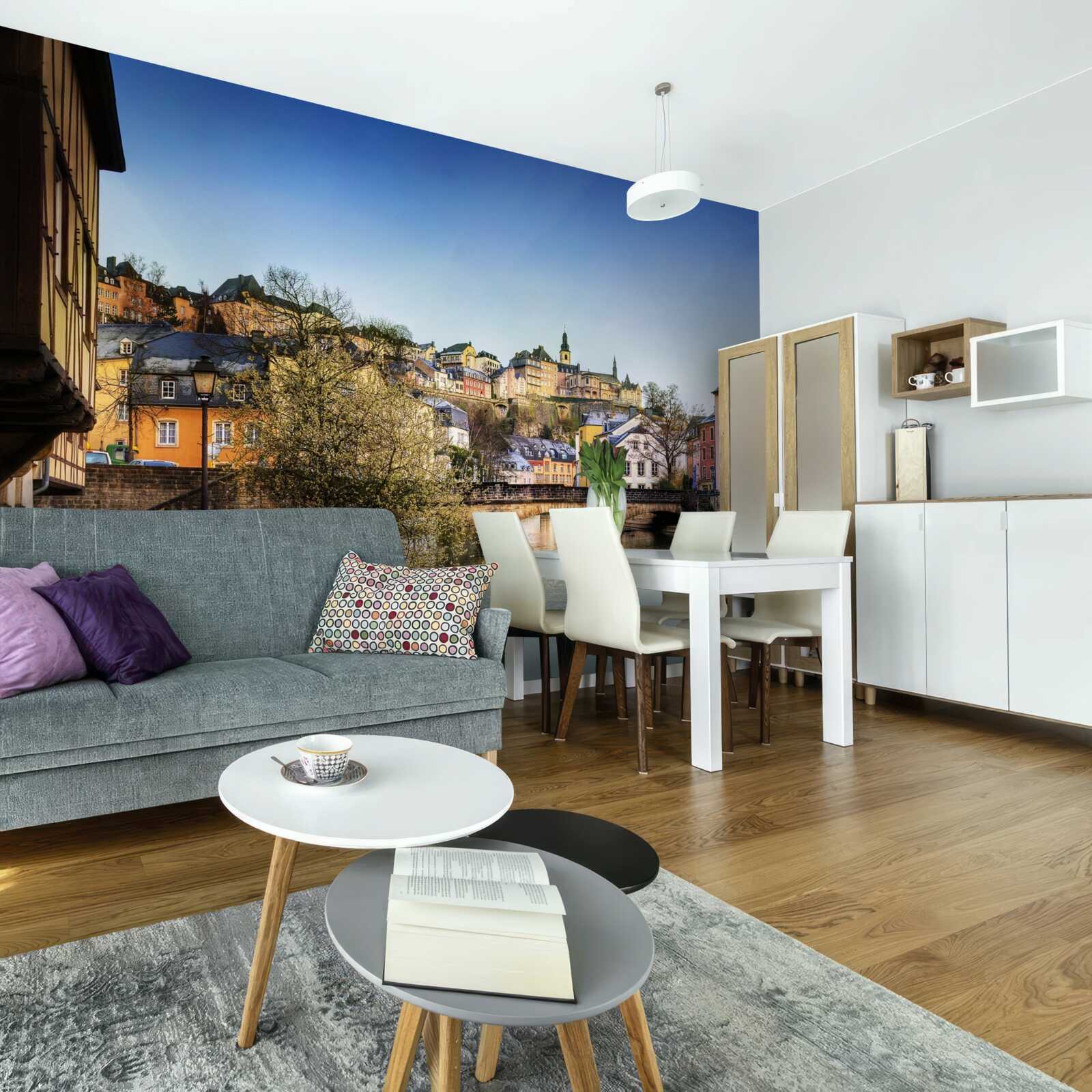 Fototapet podul peste râu care duce spre orașul vechi