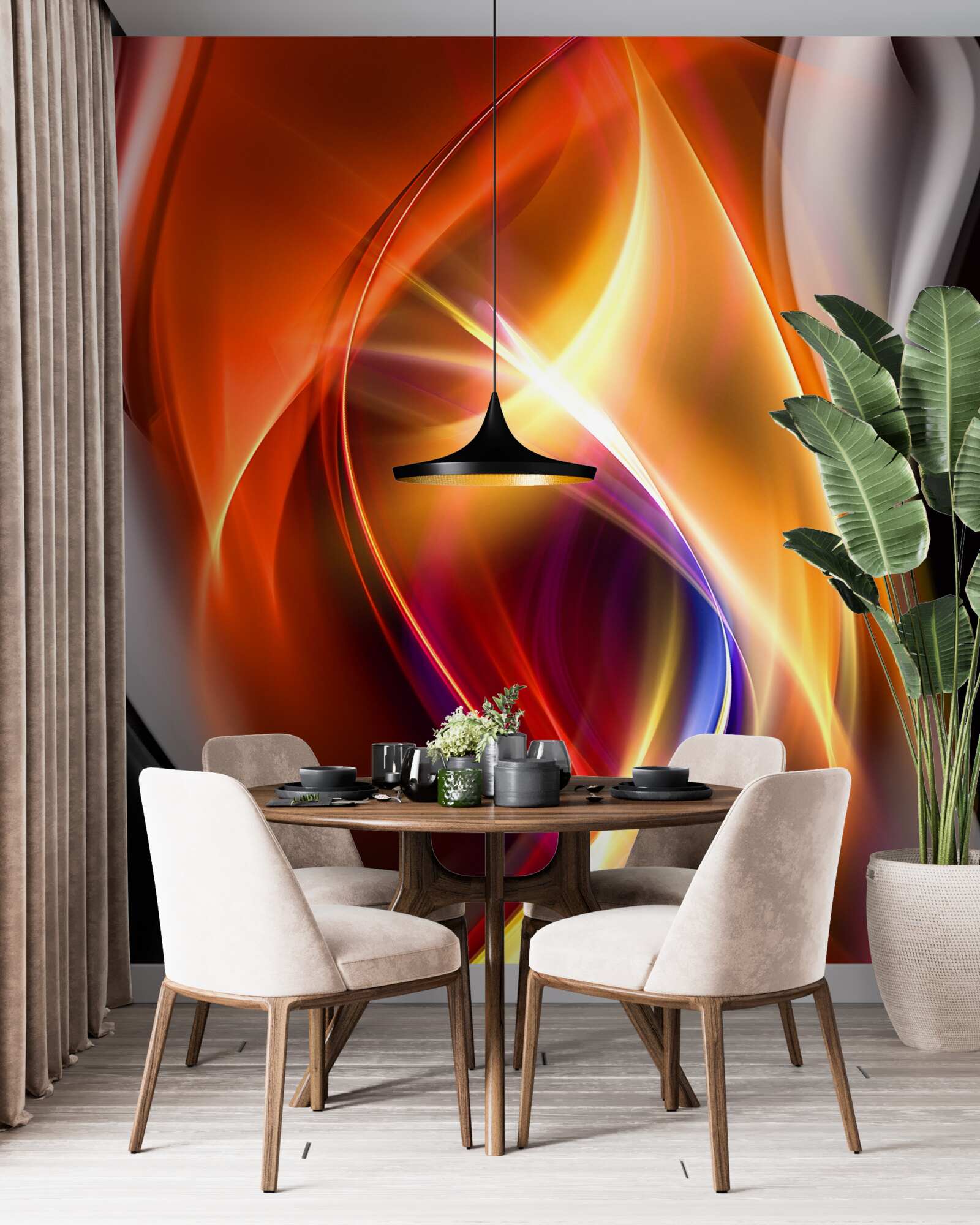 Fototapet linii netede cu culori bogate