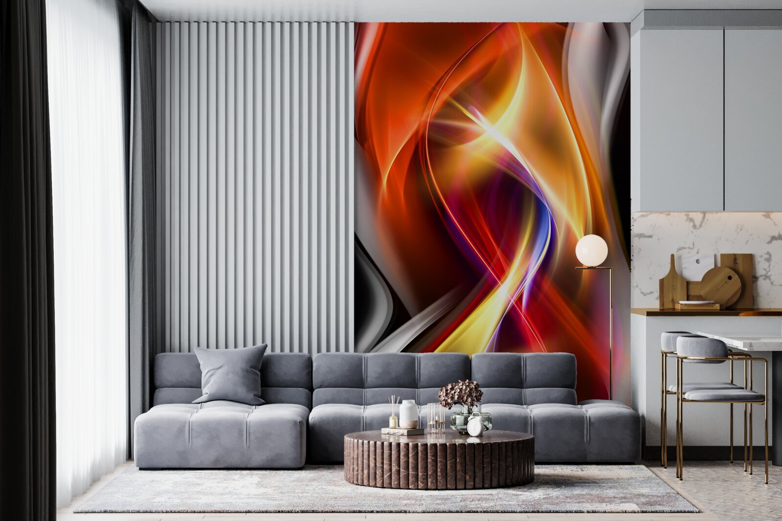 Fototapet linii netede cu culori bogate