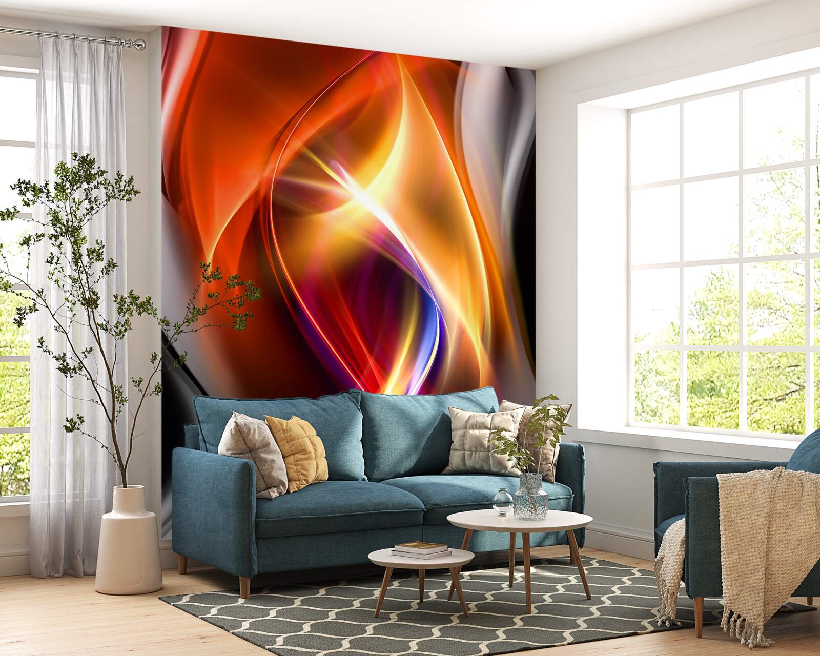 Fototapet linii netede cu culori bogate