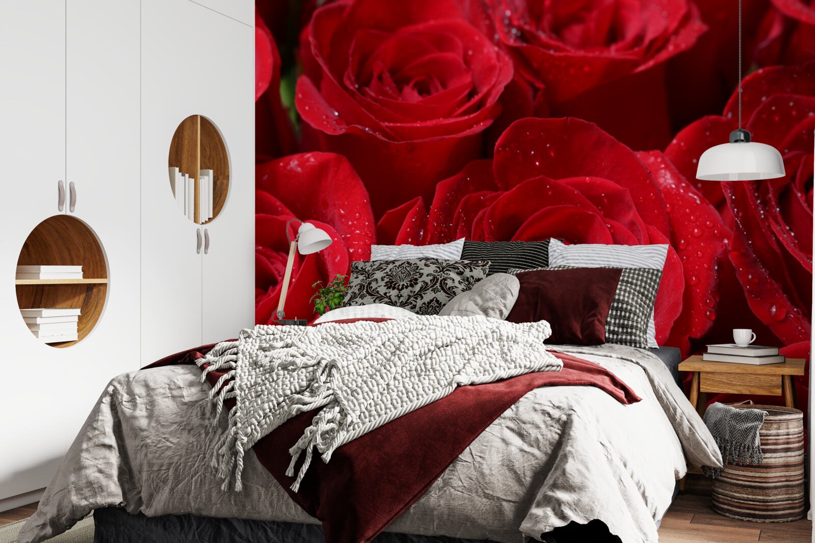 Fototapet muguri de trandafir de o nuanță stacojie bogată