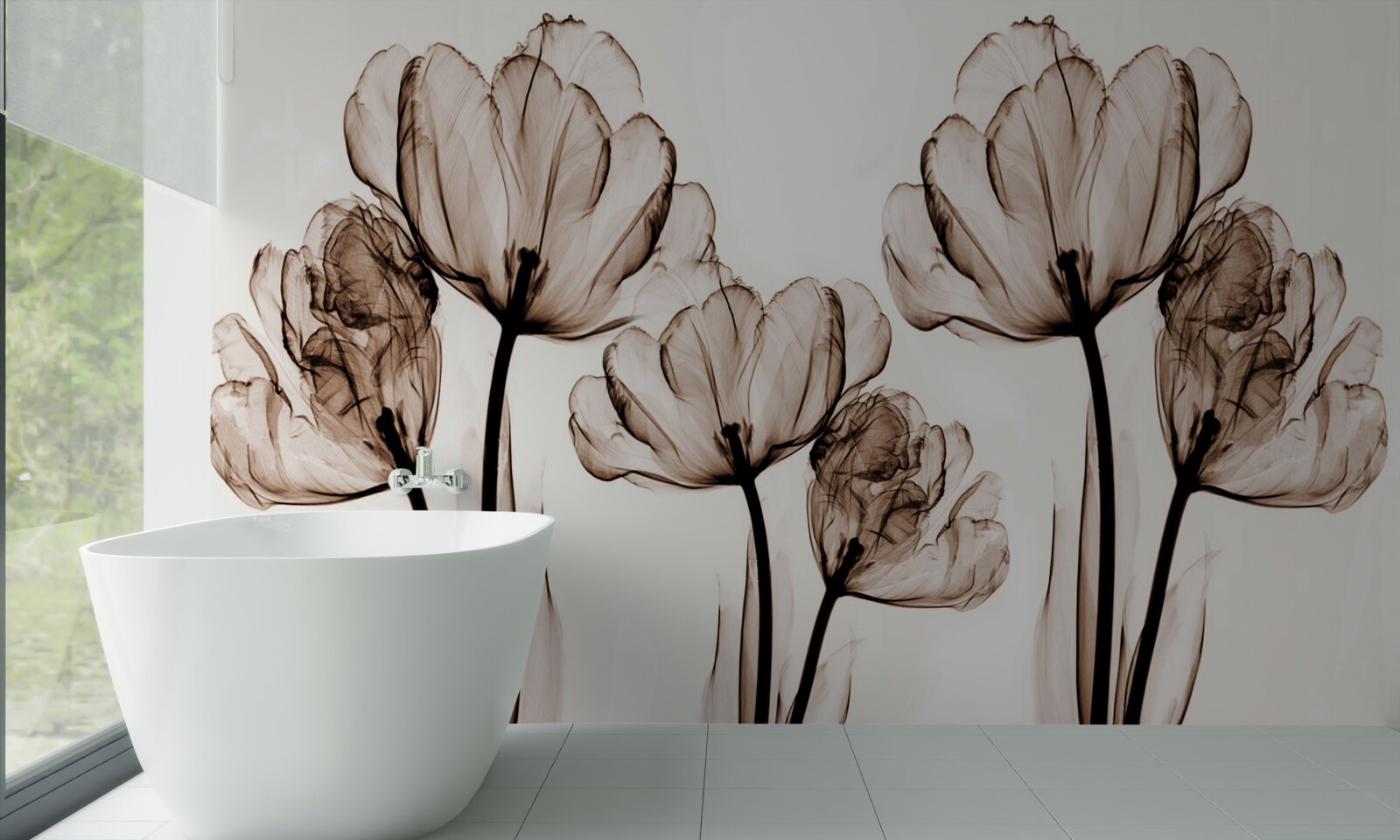 Fototapet flori delicate și grațioase cu boboci transparenți