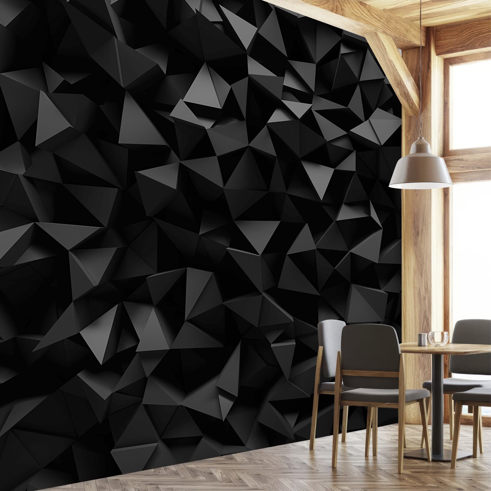 Fototapet abstracție sub formă de forme ascuțite și vârfuri întunecate