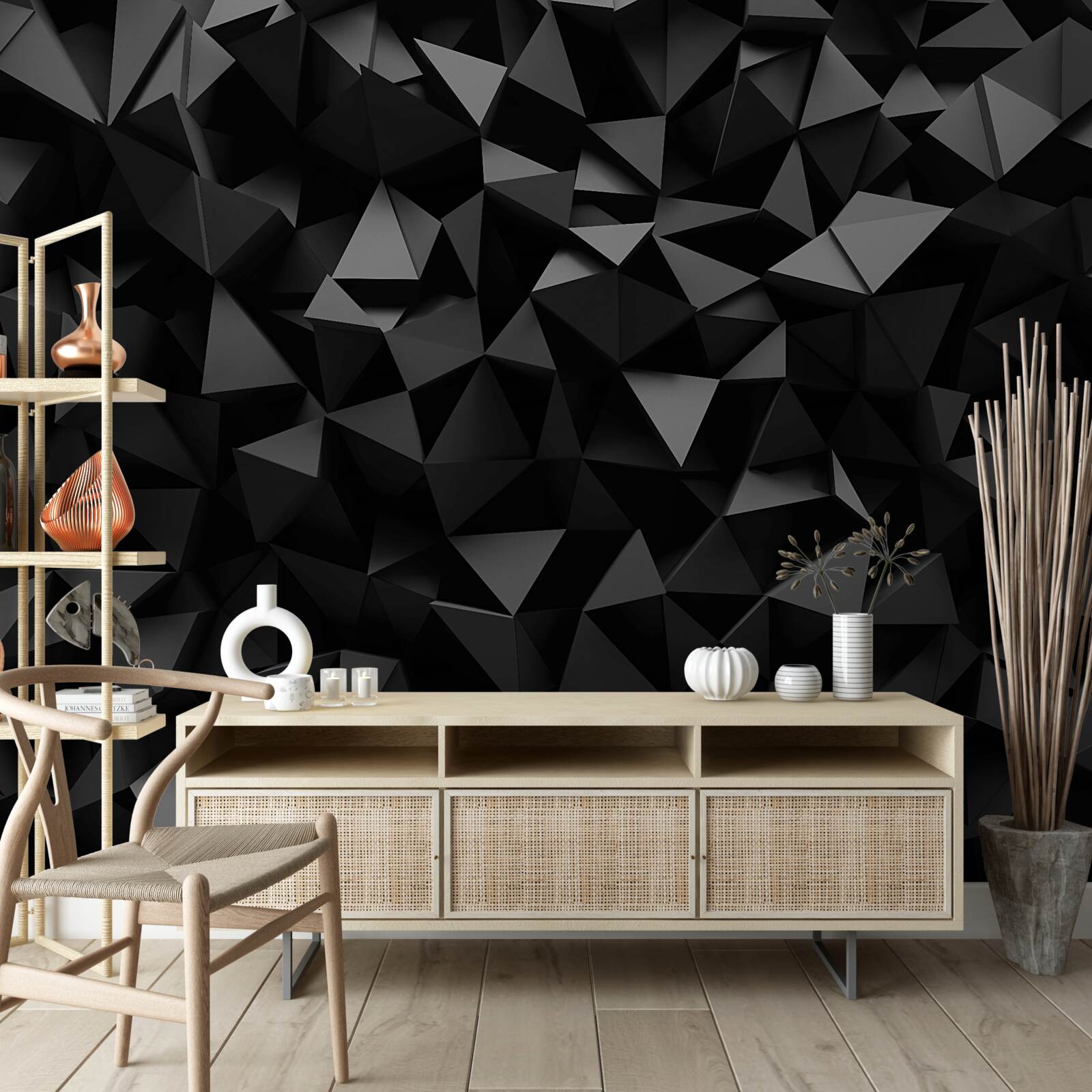 Fototapet abstracție sub formă de forme ascuțite și vârfuri întunecate