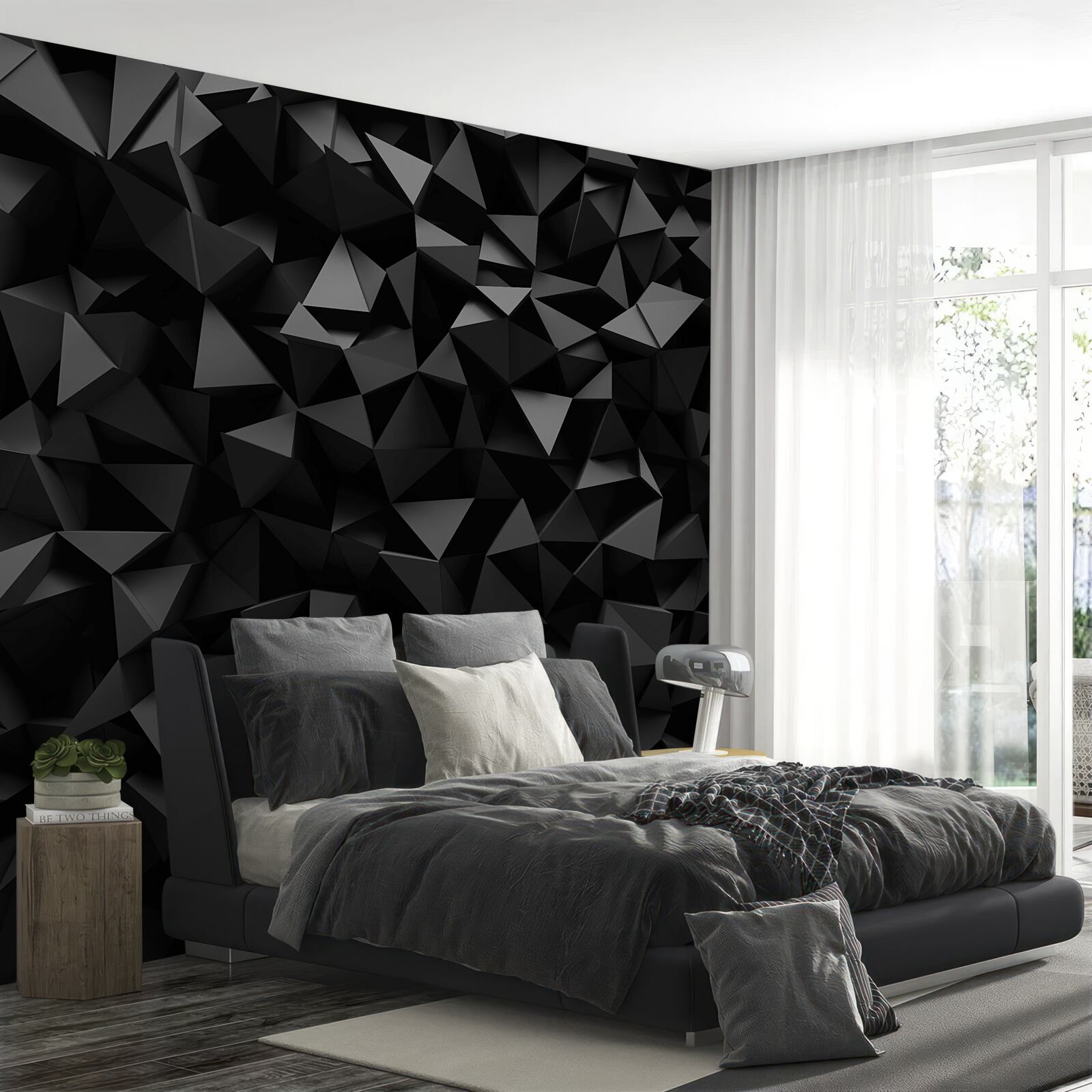 Fototapet abstracție sub formă de forme ascuțite și vârfuri întunecate