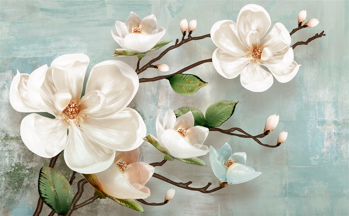 Fototapet un buchet de orhidee albe ca zăpada