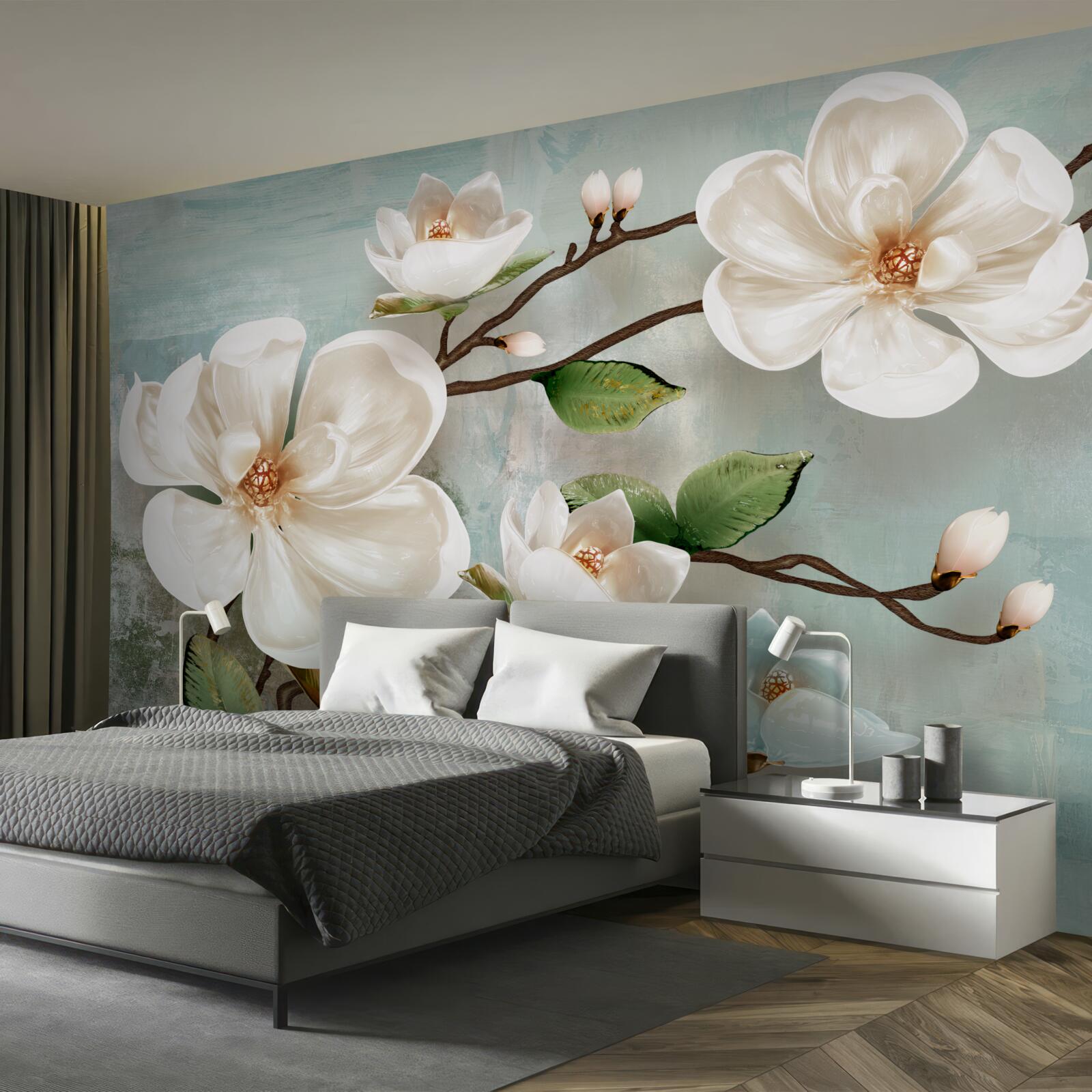 Fototapet un buchet de orhidee albe ca zăpada