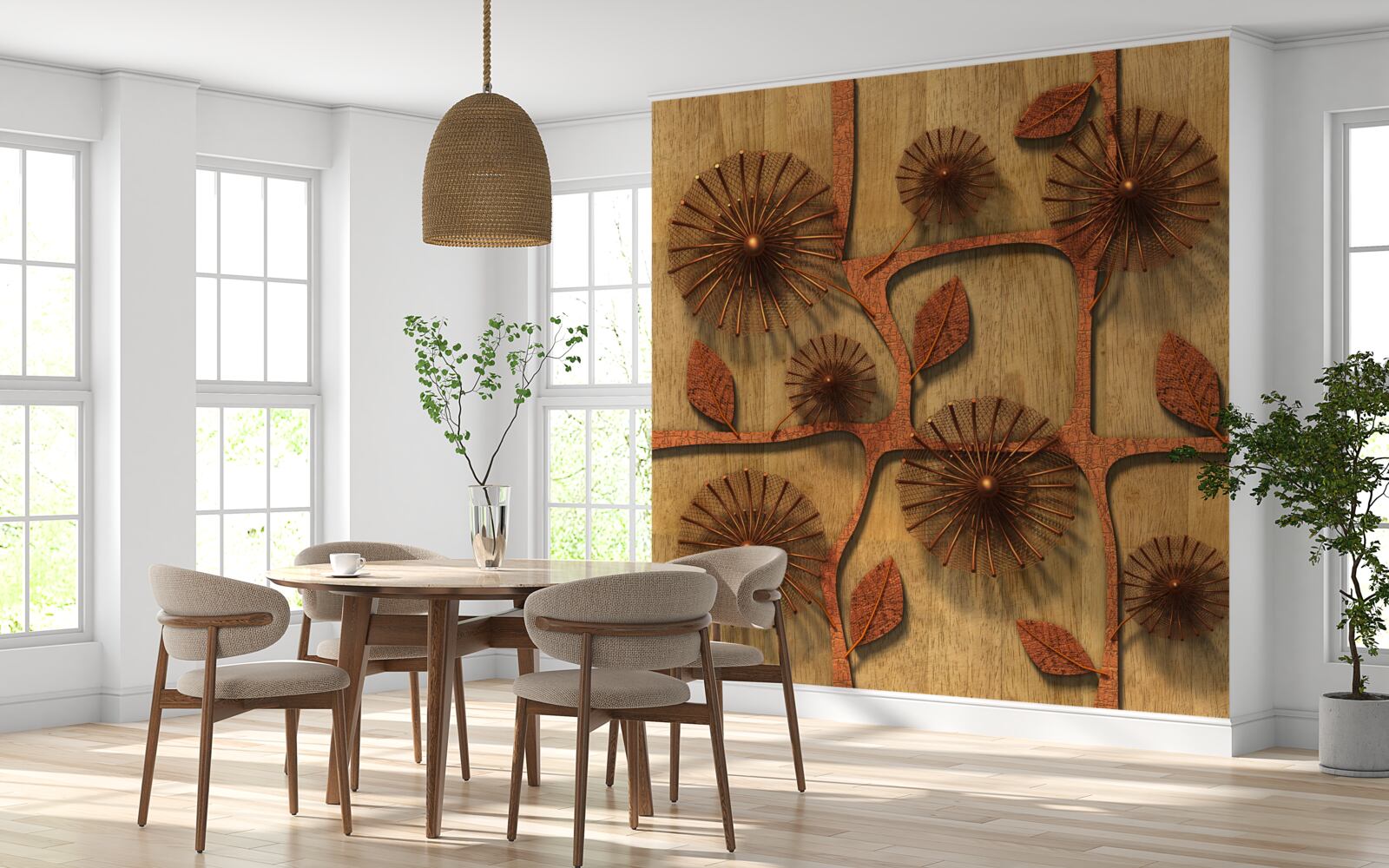 Fototapet milkweed abstract pe ramuri de copac