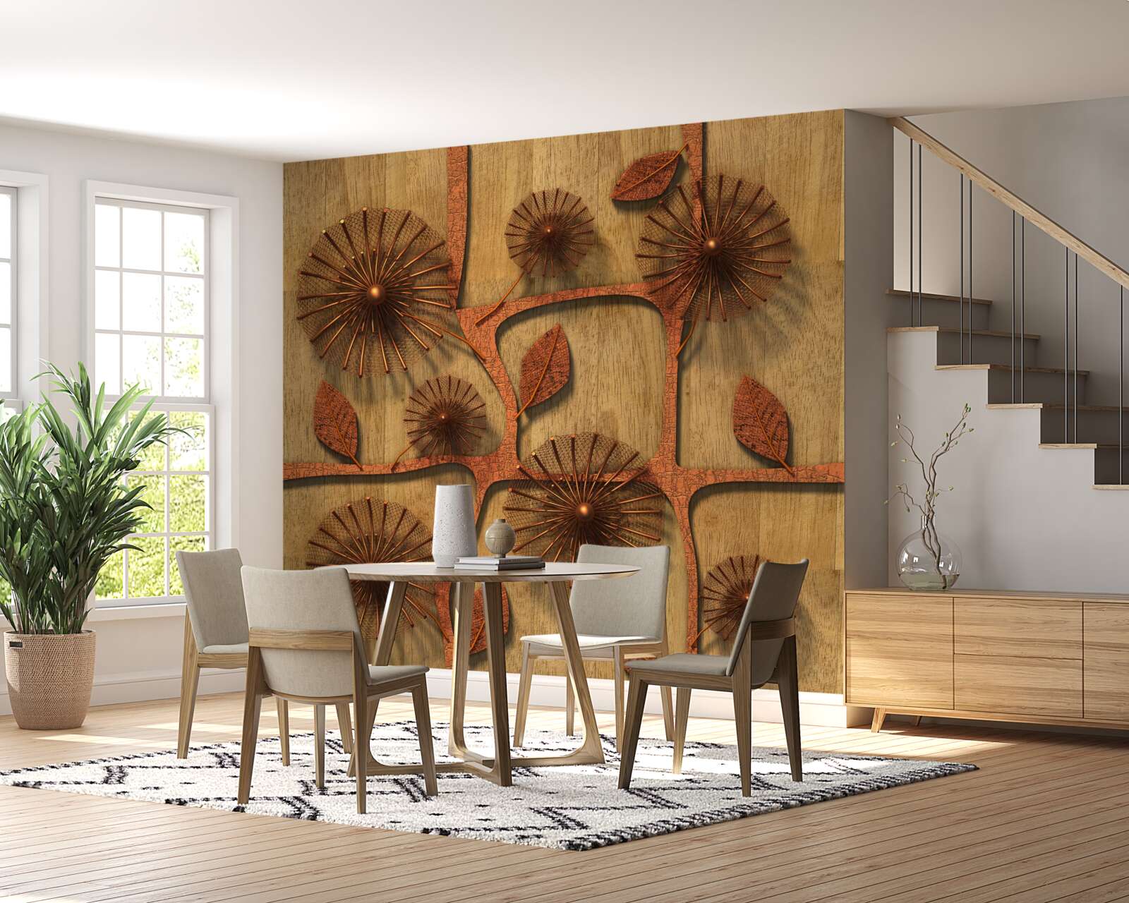 Fototapet milkweed abstract pe ramuri de copac