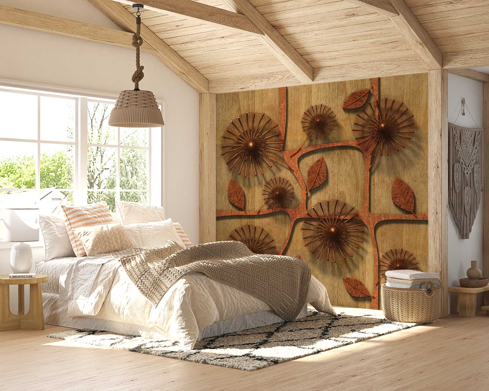 Fototapet milkweed abstract pe ramuri de copac