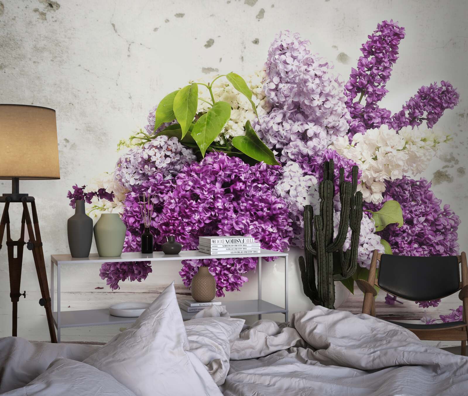 Fototapet un mănunchi de diverse liliacuri de primăvară