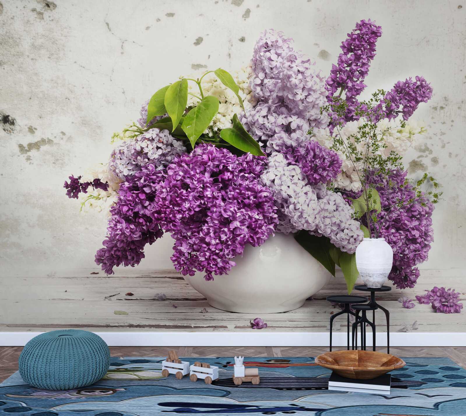 Fototapet un mănunchi de diverse liliacuri de primăvară