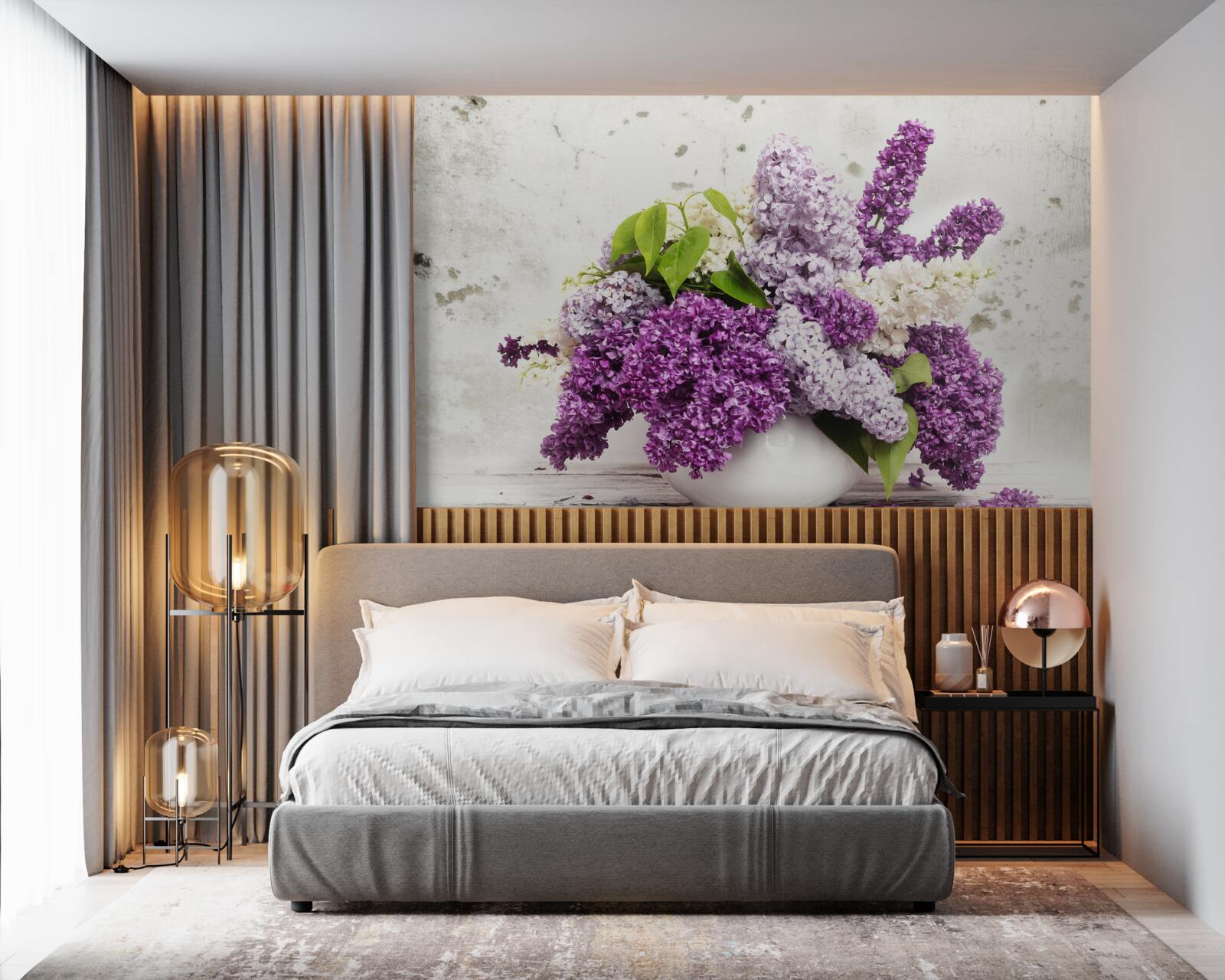 Fototapet un mănunchi de diverse liliacuri de primăvară