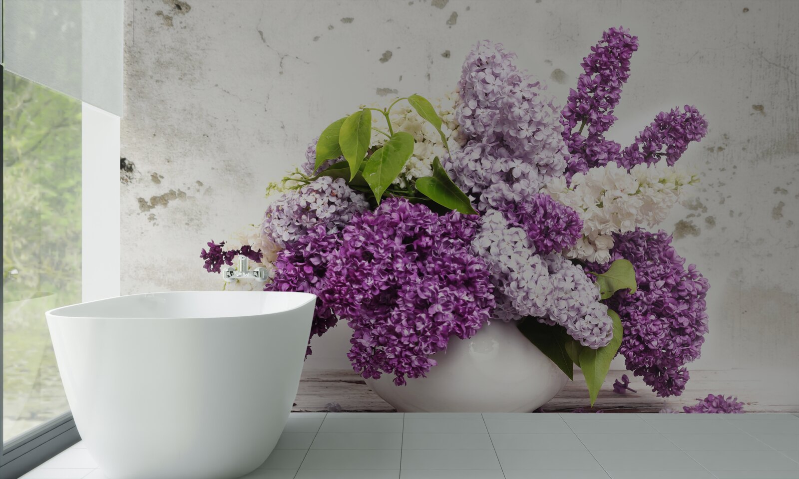 Fototapet un mănunchi de diverse liliacuri de primăvară