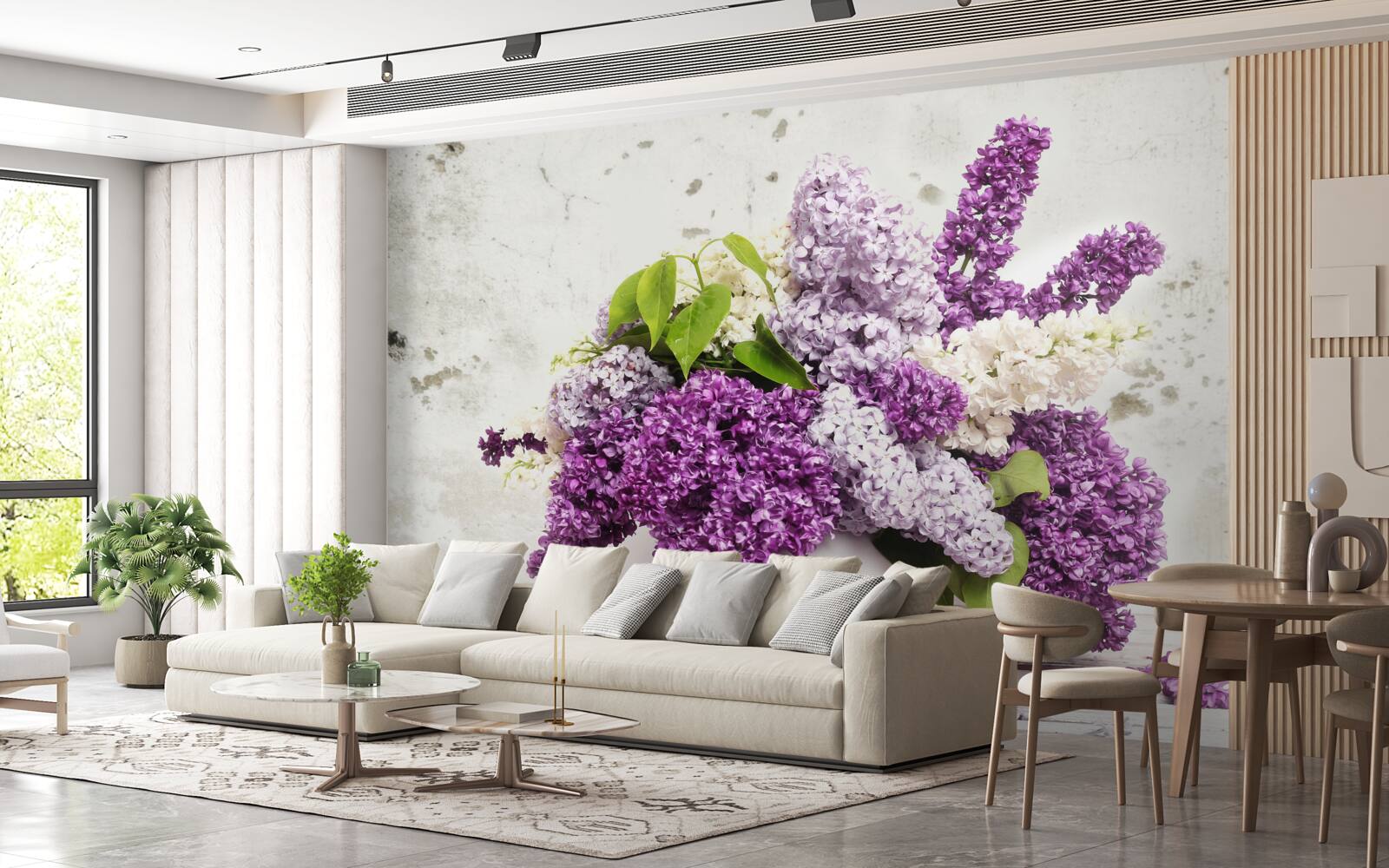 Fototapet un mănunchi de diverse liliacuri de primăvară