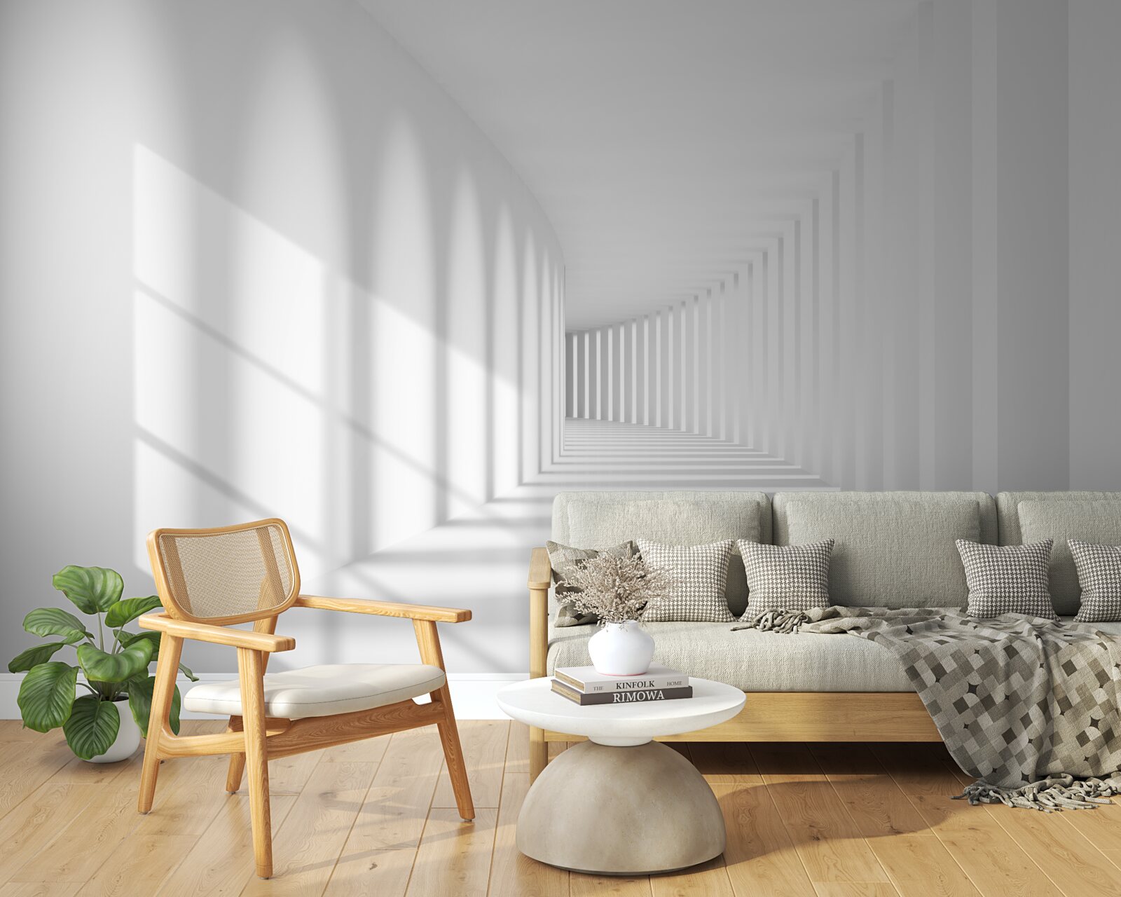 Fototapet coridor de lumină care se retrage