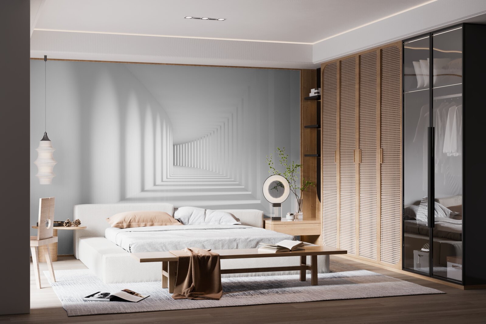 Fototapet coridor de lumină care se retrage