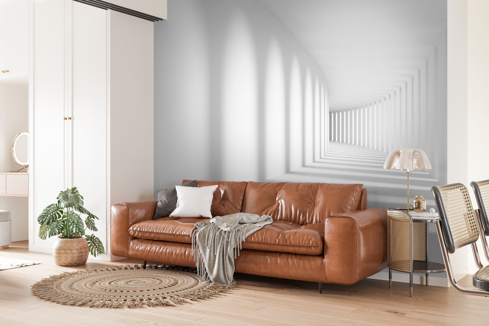 Fototapet coridor de lumină care se retrage