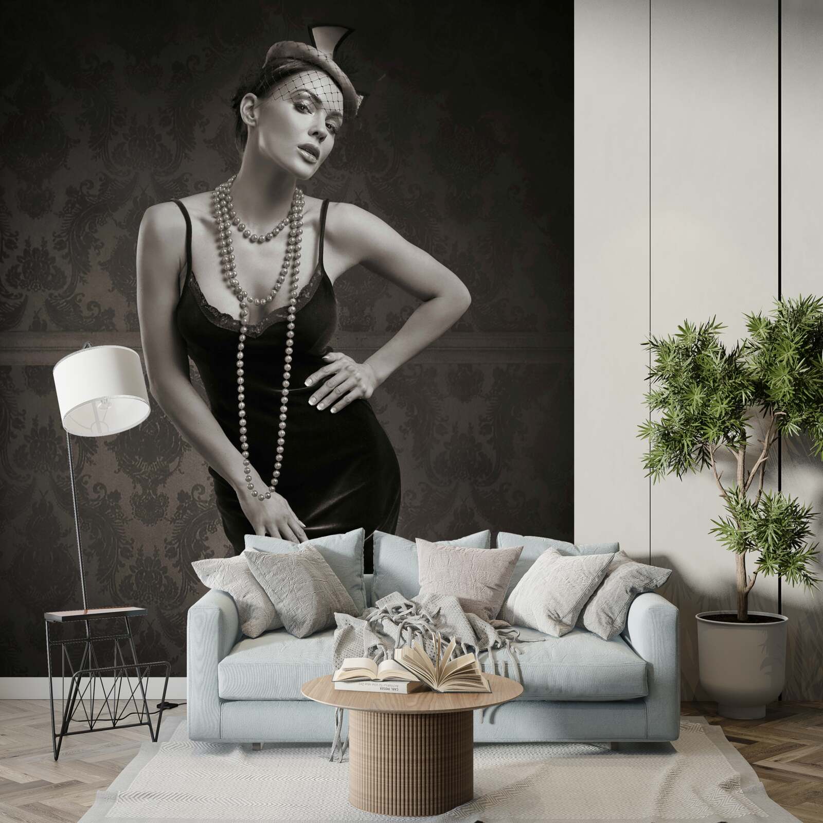 Fototapet fata este descrisă în stilul anilor 1960