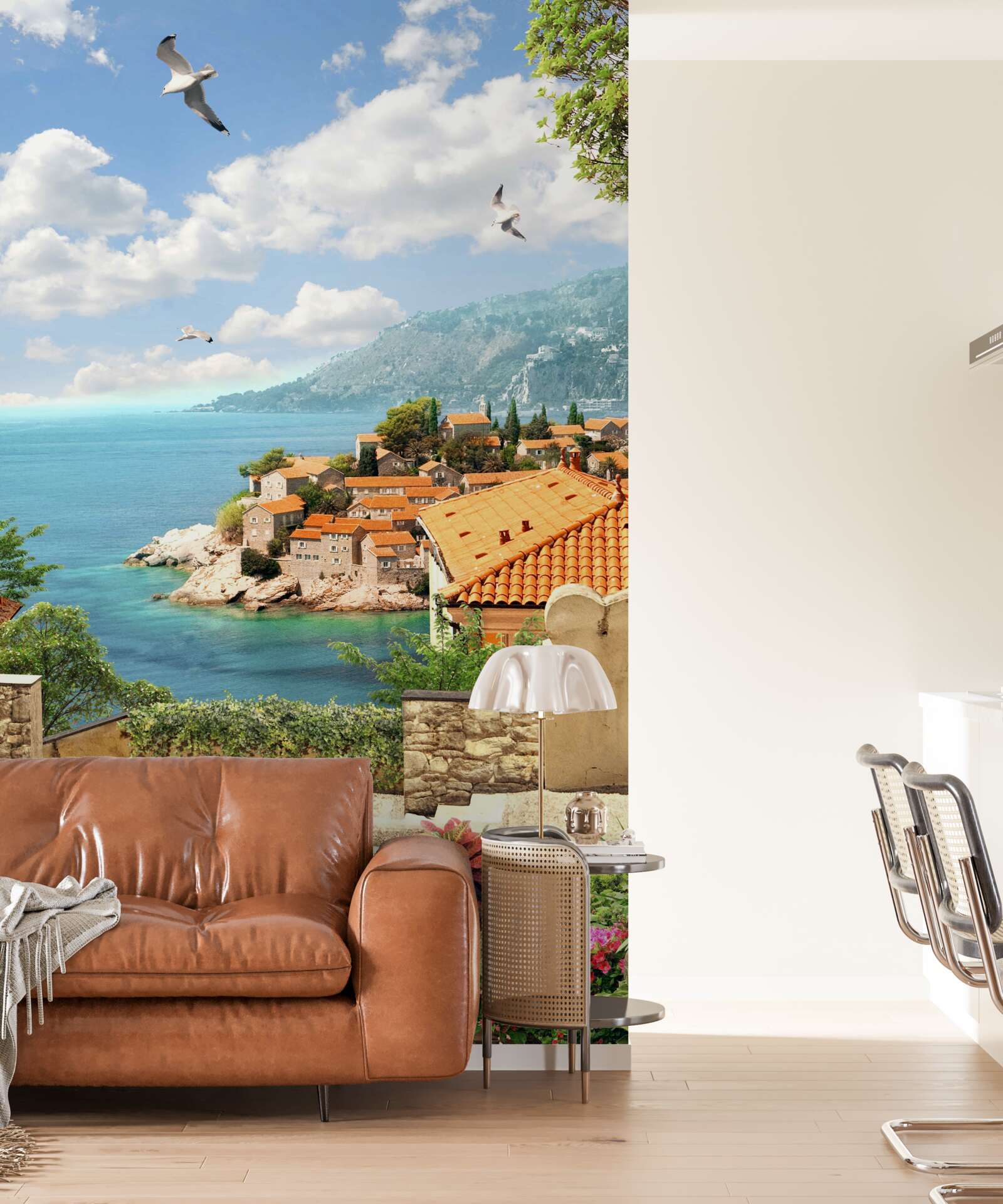 Fototapet vedere magnifică a orașului antic de lângă coastă